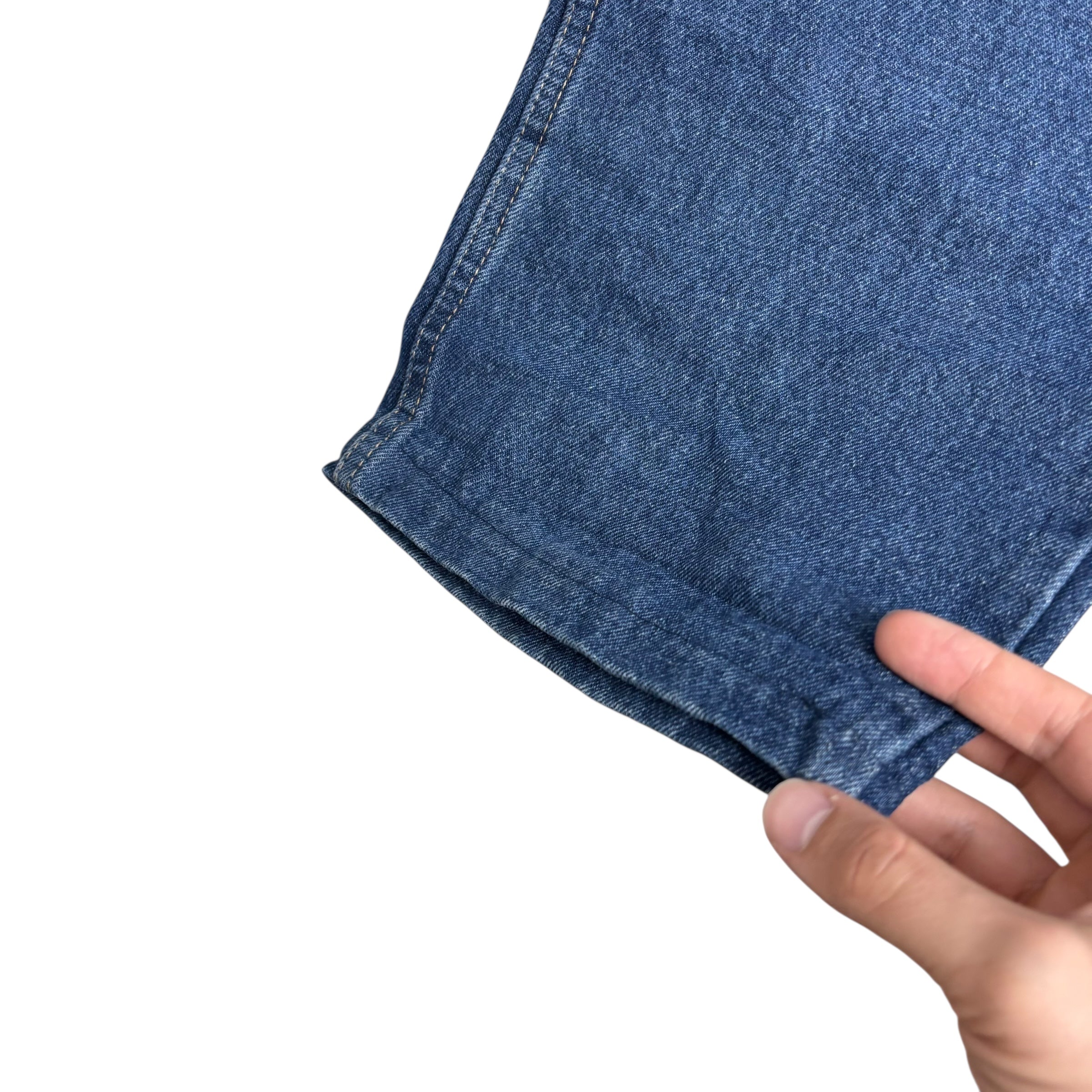 Wrangler Jeans W38 L28 Mens Dark Blue Relaxed Straight Fit Vintage Denim (E)