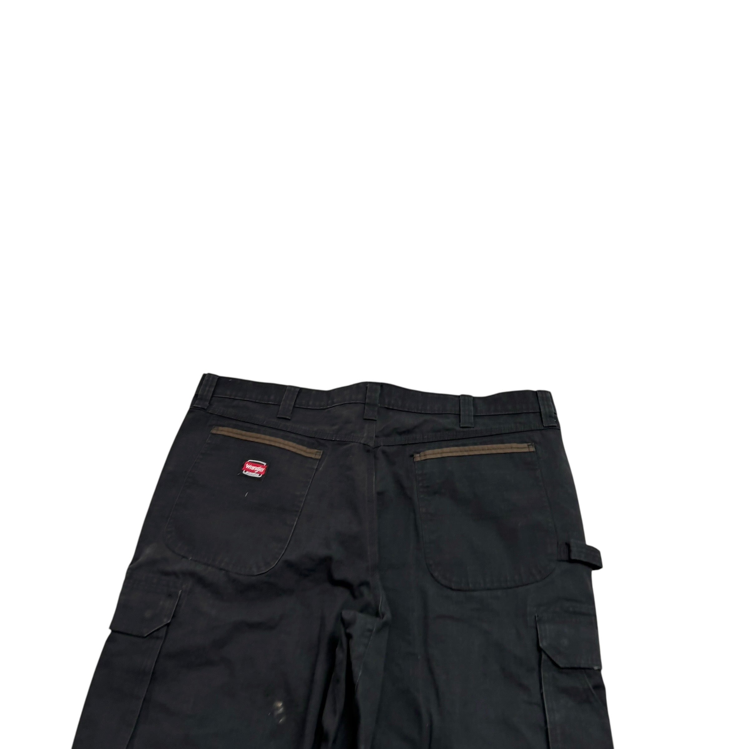 Wrangler Cargo Pants W42 L32 Mens Black Relaxed Straight Fit Trousers