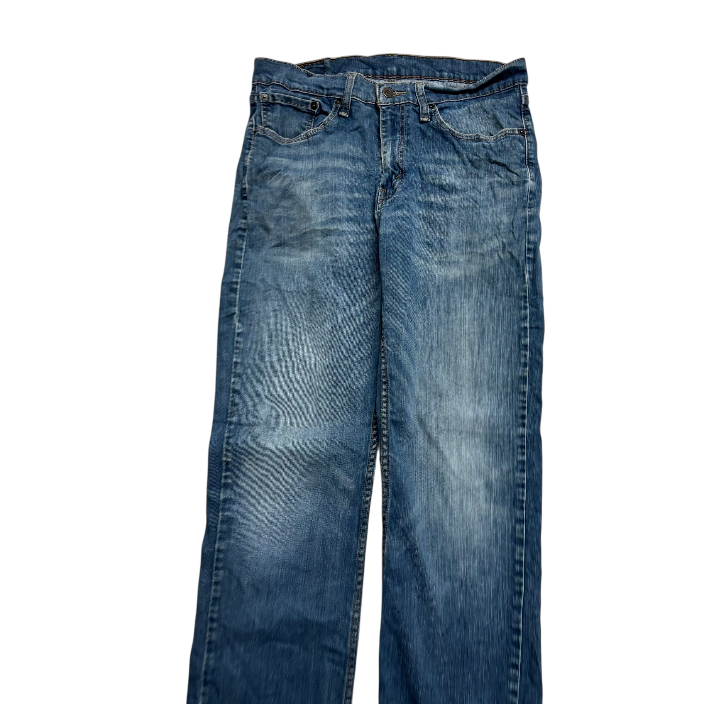 Levis 514 Jeans W32 L34 Mens Mid Blue Regular Straight Fit Stretch Denim