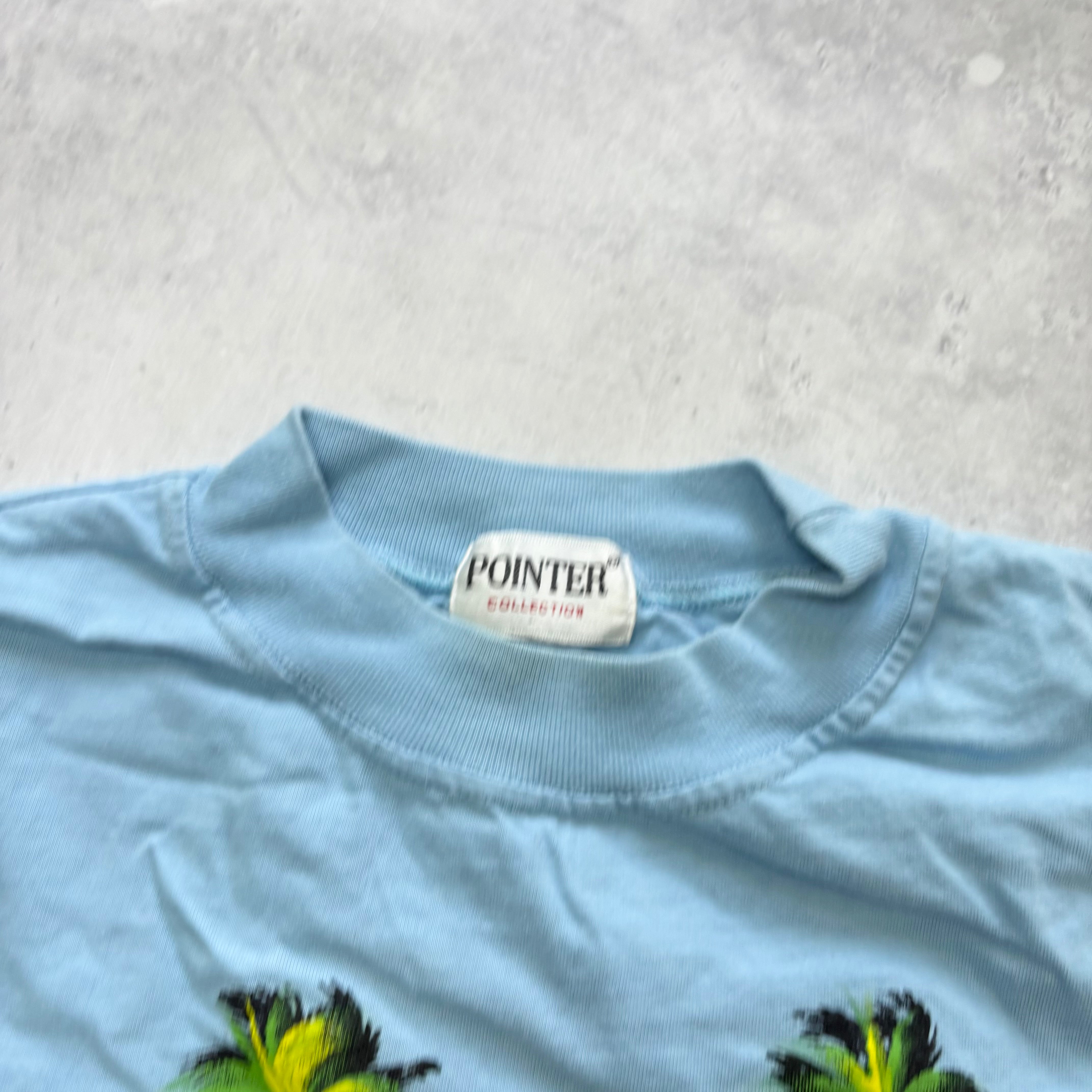 Vintage T Shirt Mens Small Blue Single Stitch Graphic Print 90s Tourist (E)