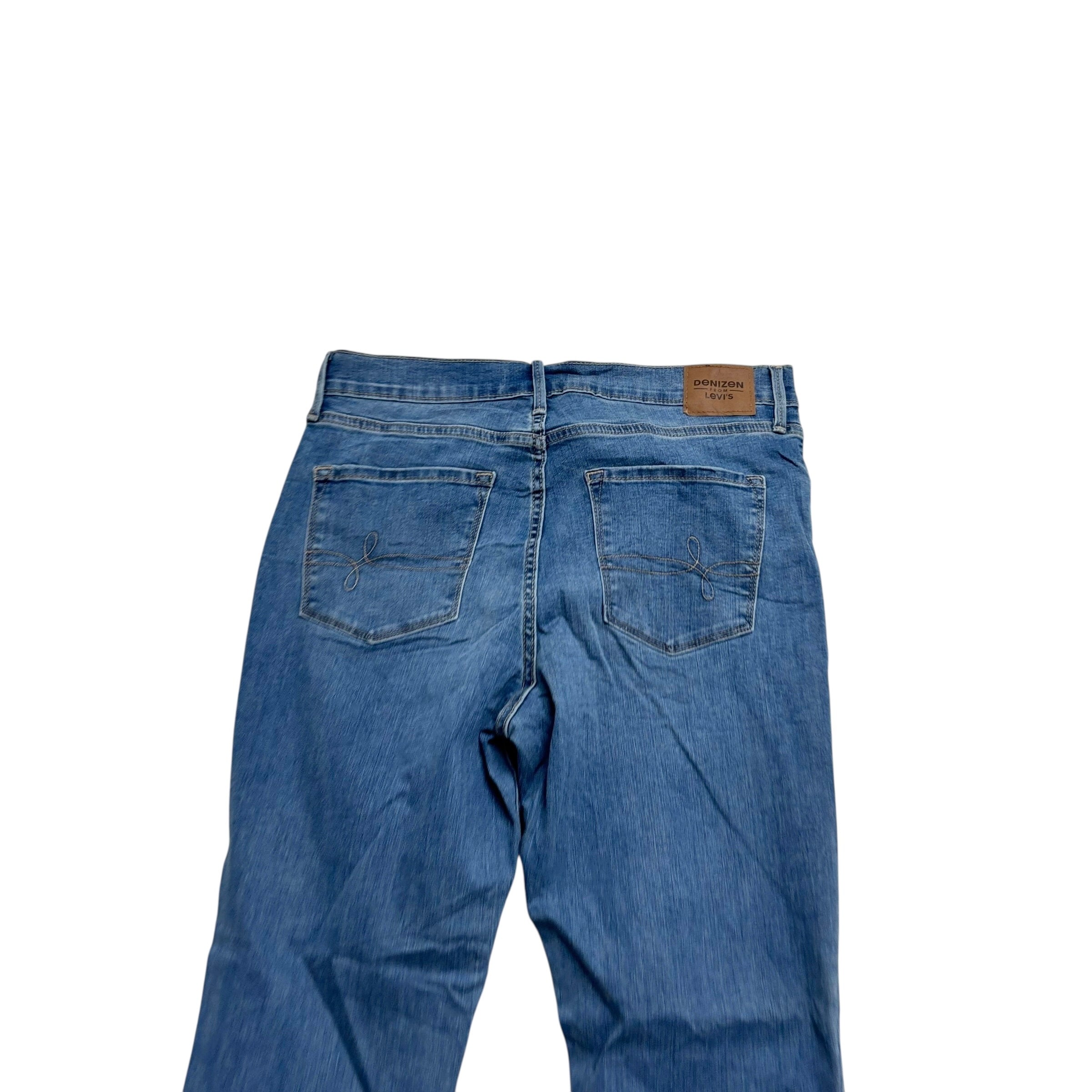 Levis Denizen Jeans W30 L28 Womens High Rise Straight Mid Blue Stretch Denim (E)