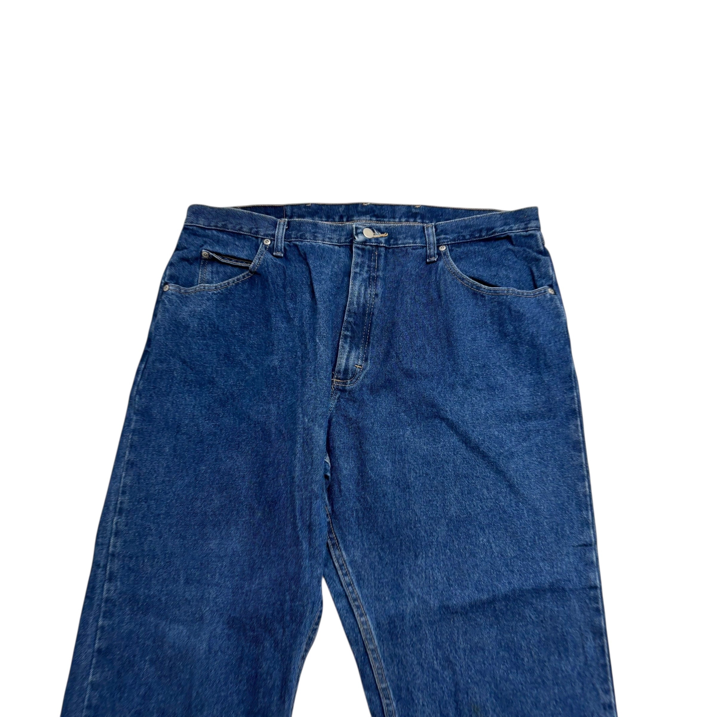 Wrangler Jeans W40 L30 Mens Mid Blue Relaxed Straight Fit Baggy Denim (E)