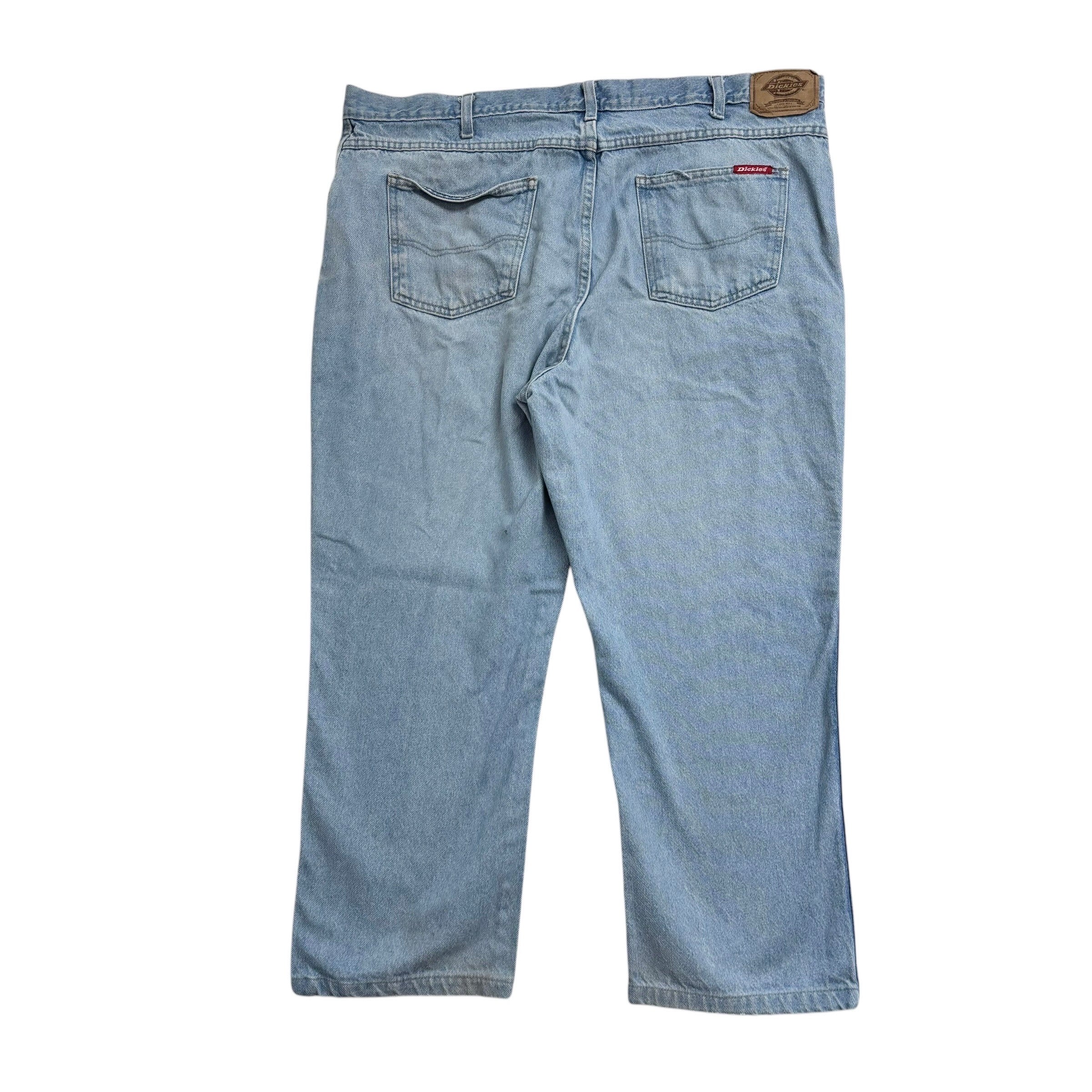 Dickies Jeans W42 L27 Mens Light Blue Relaxed Straight Fit Vintage Denim (F)