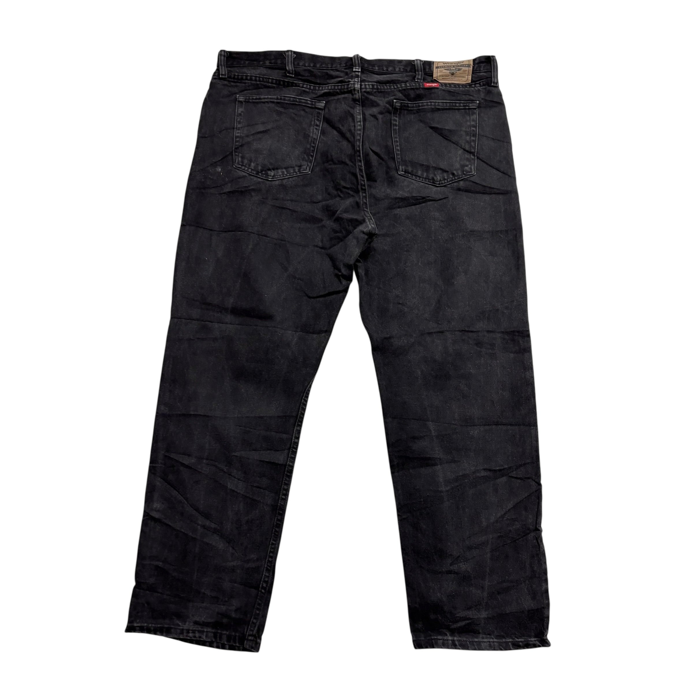 Wrangler Jeans W42 L30 Mens Black Baggy Relaxed Straight Fit Denim