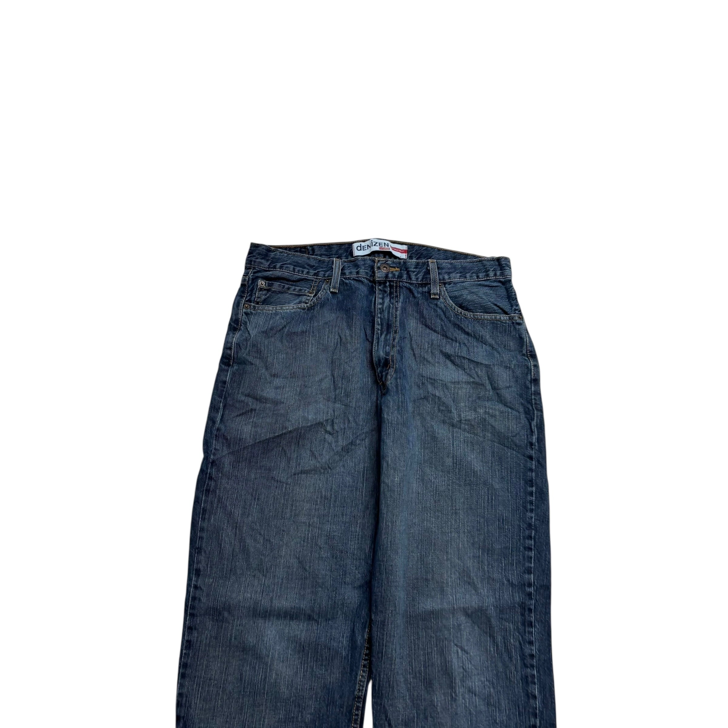 Levis Denizen Jeans W36 L32 Mens Dark Blue Relaxed Straight Vintage Denim (E)