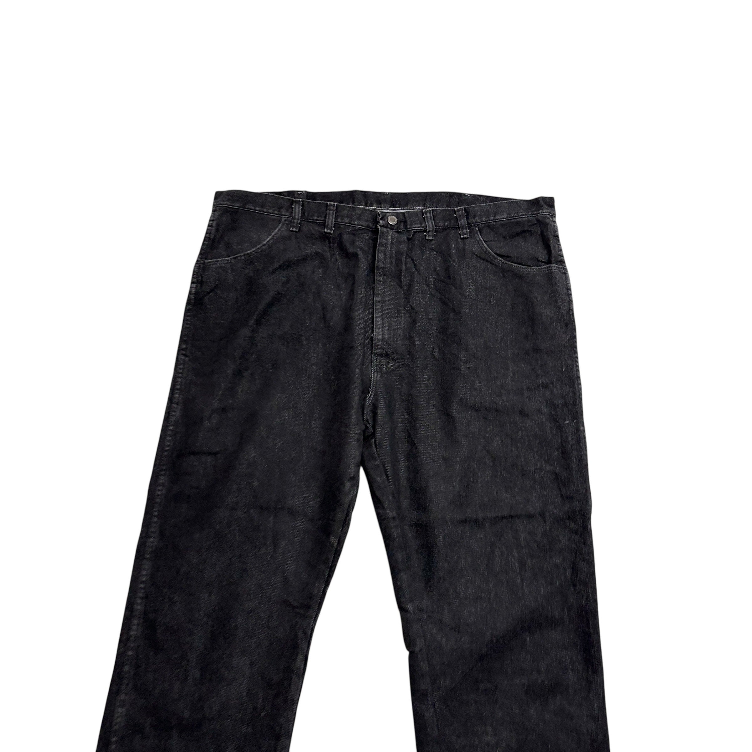 Wrangler Jeans W44 L30 Mens Black Regular Straight Fit Vintage Denim (E)