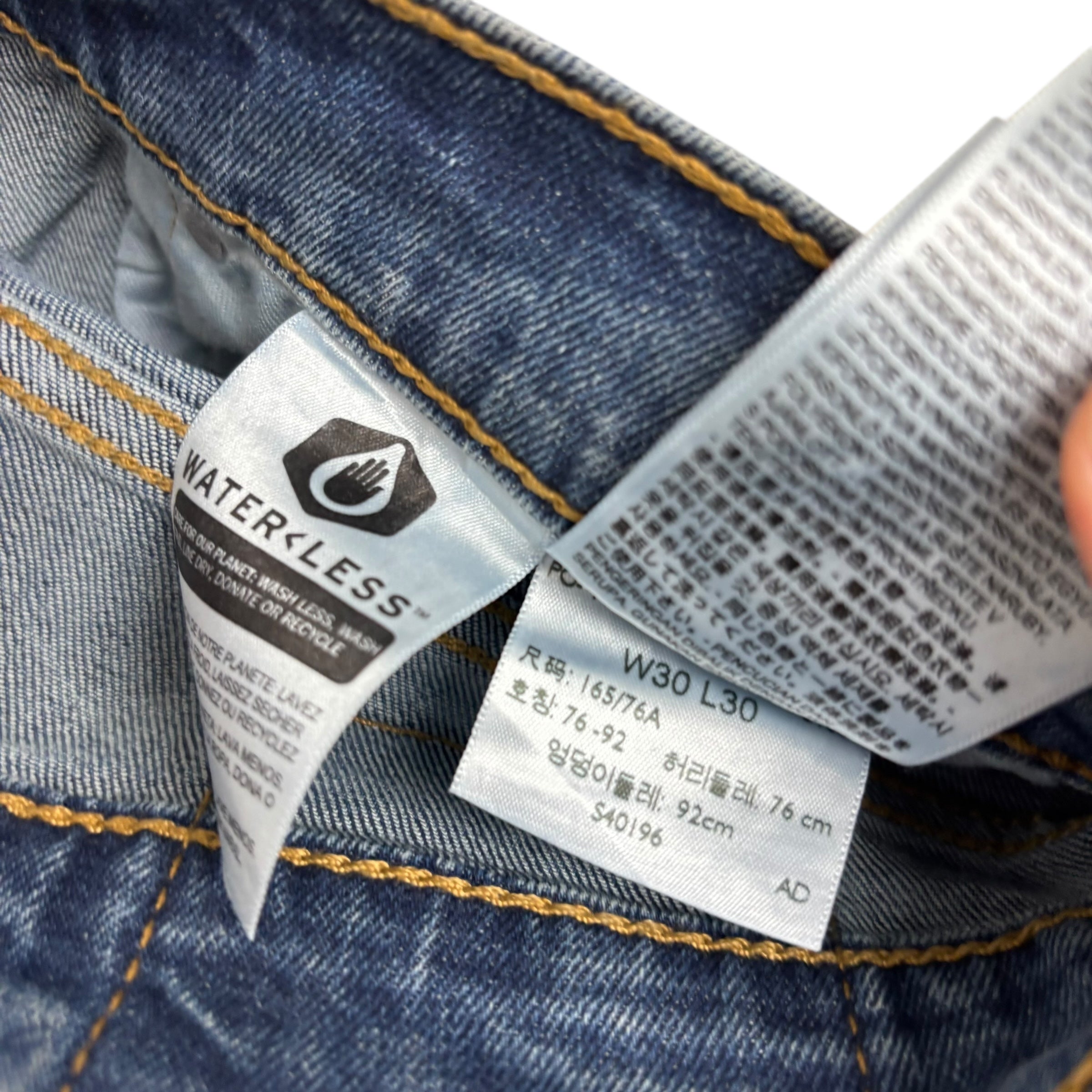 Levis 502 Jeans W31 L27 Mens Mid Blue Regular Tapered Fit Stretch Denim (E)