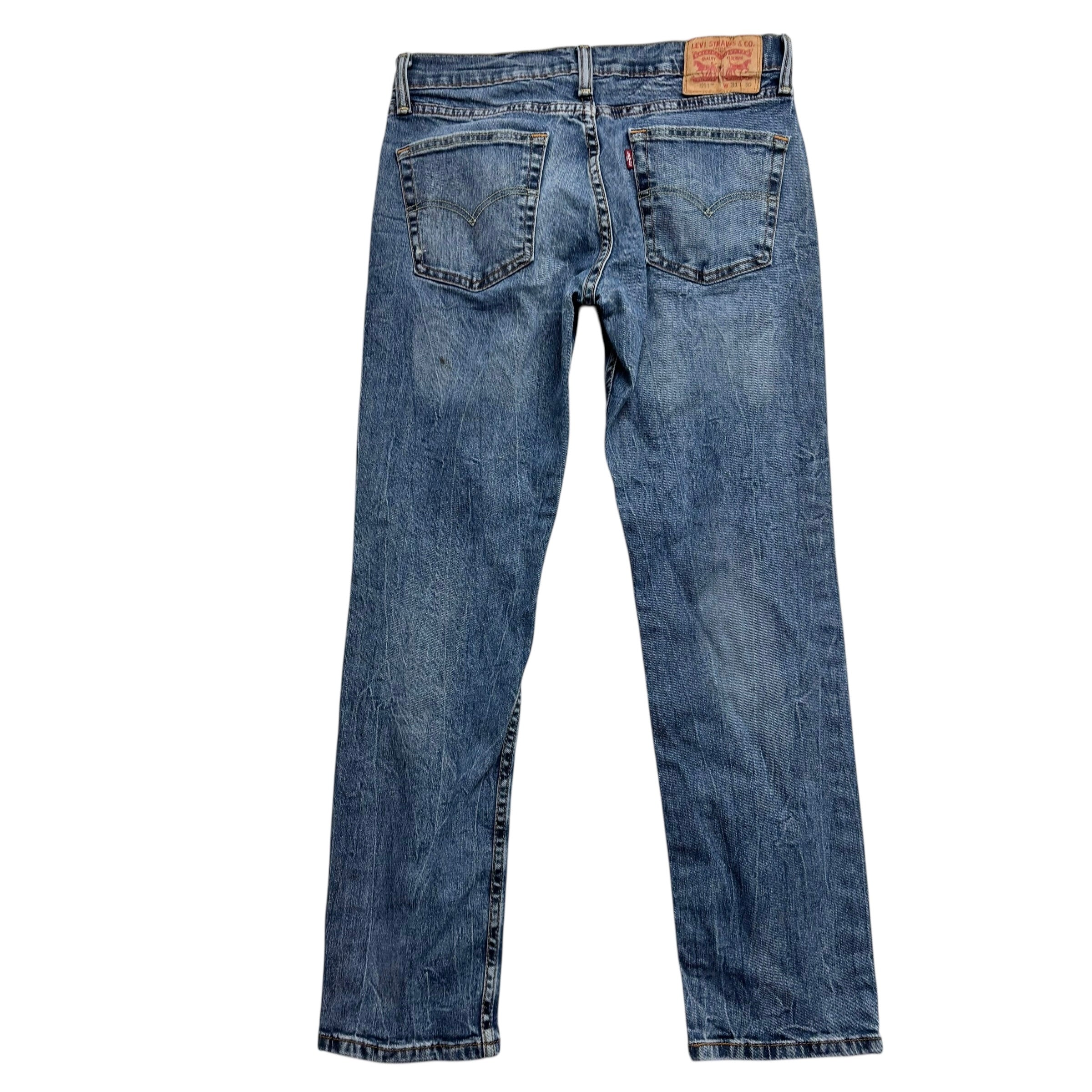 Levis 511 Jeans W30 L29 Mens Mid Blue Slim Fit Stretch Denim (F)