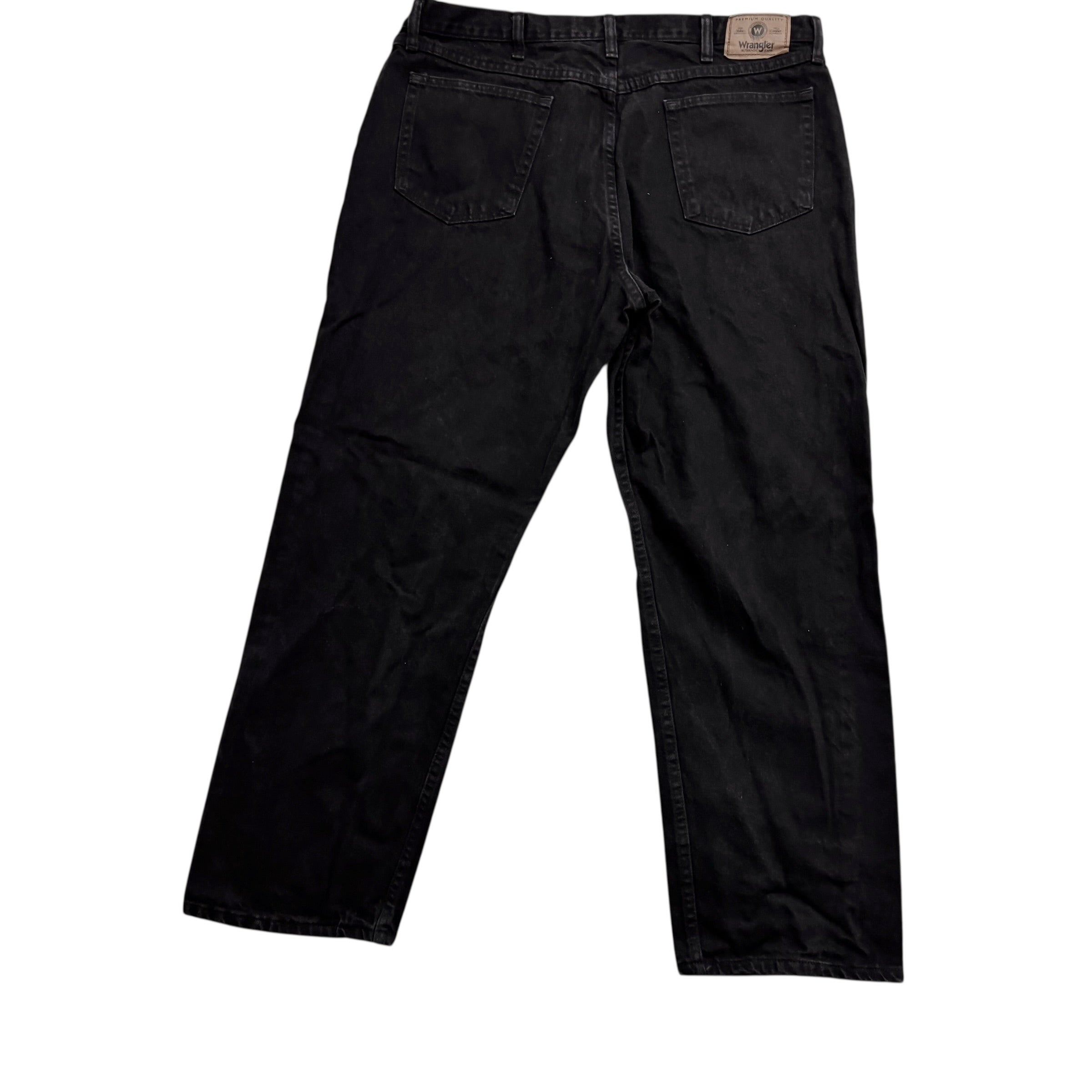 Wrangler Jeans W40 L30 Mens Black Baggy Relaxed Straight Fit Denim (E)
