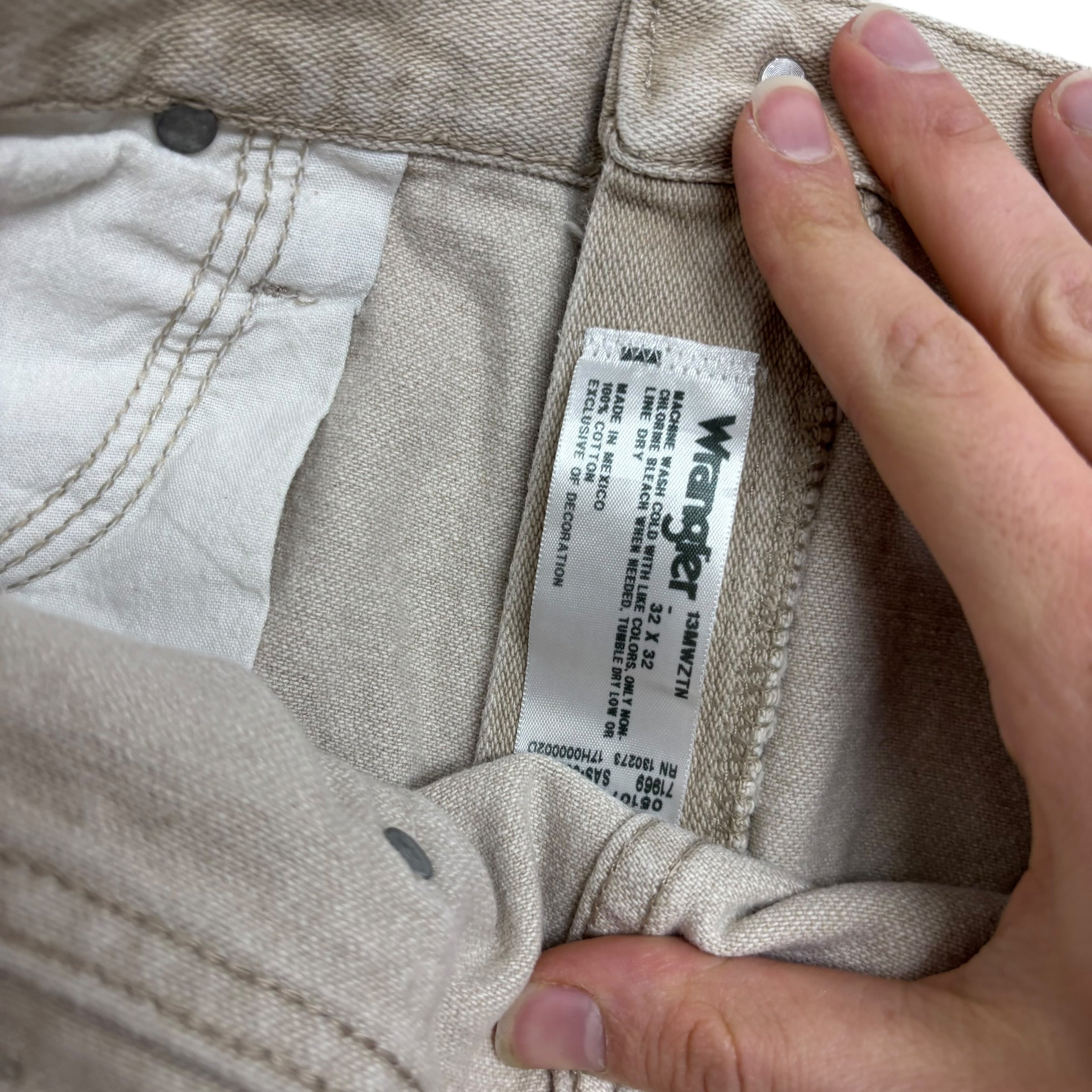 Wrangler Jeans Cowboy Cut W32 L32 Mens Cream 13MWZ Original Fit Denim