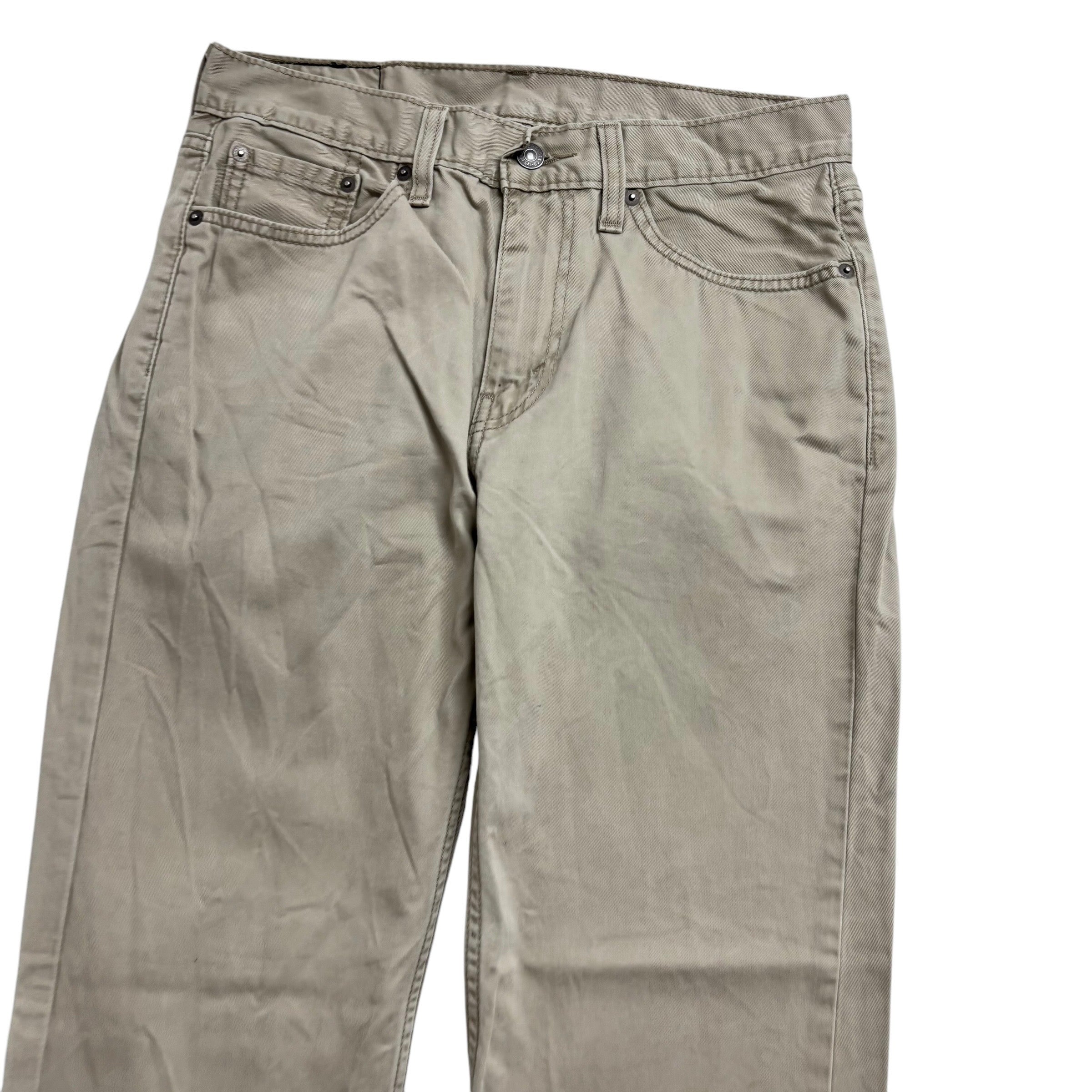 Levis 514 Trousers W30 L31 Mens Beige Cream Regular Straight Fit Pants (E)
