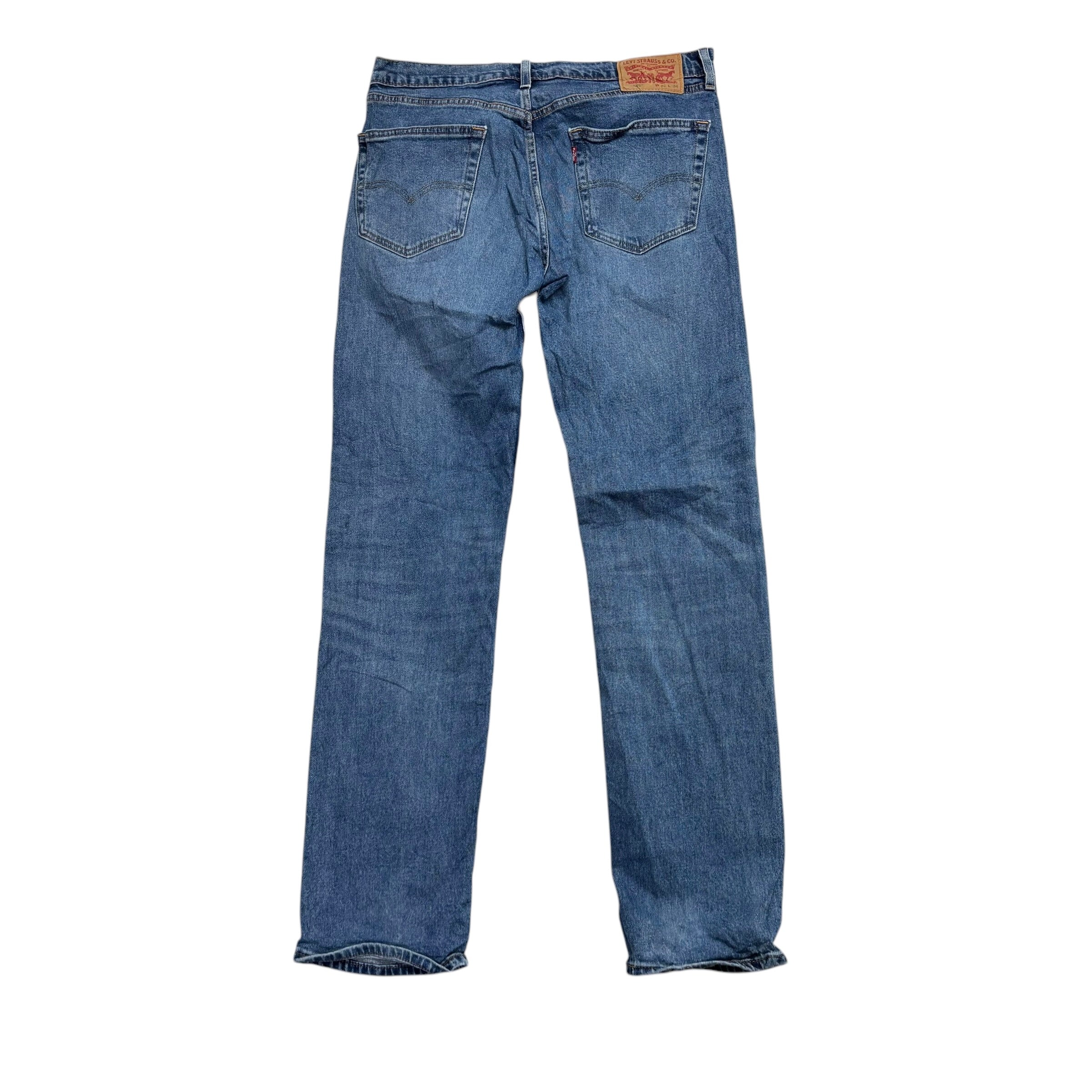 Levis 505 Jeans W32 L34 Mens Mid Blue Regular Straight Fit Stretch Denim (E)