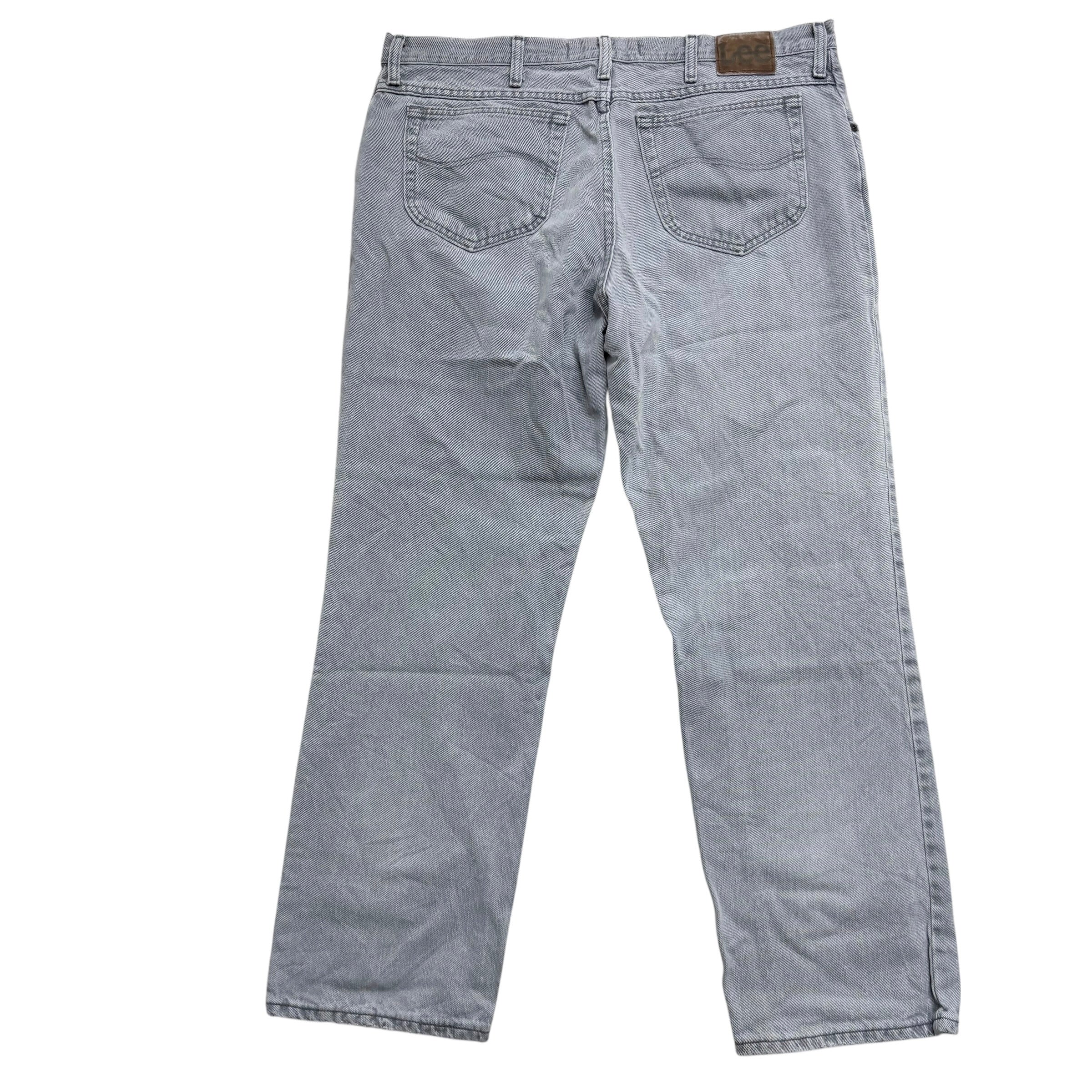 Lee Jeans W38 L30 Mens Grey Regular Straight Fit Vintage Denim (E)