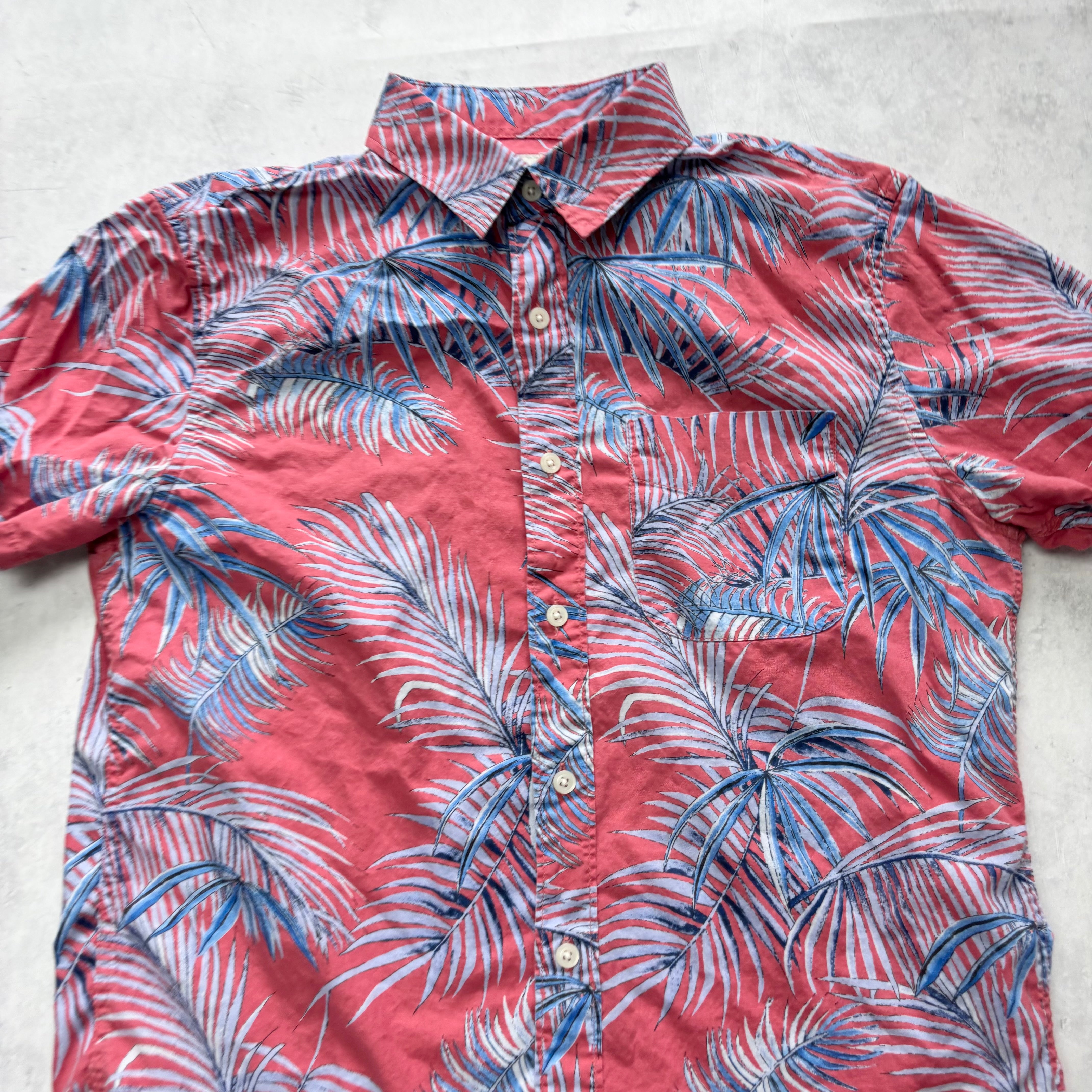 American Eagle Hawaiian Shirt Mens Small Pink Aloha Short Sleeve Cotton (E)