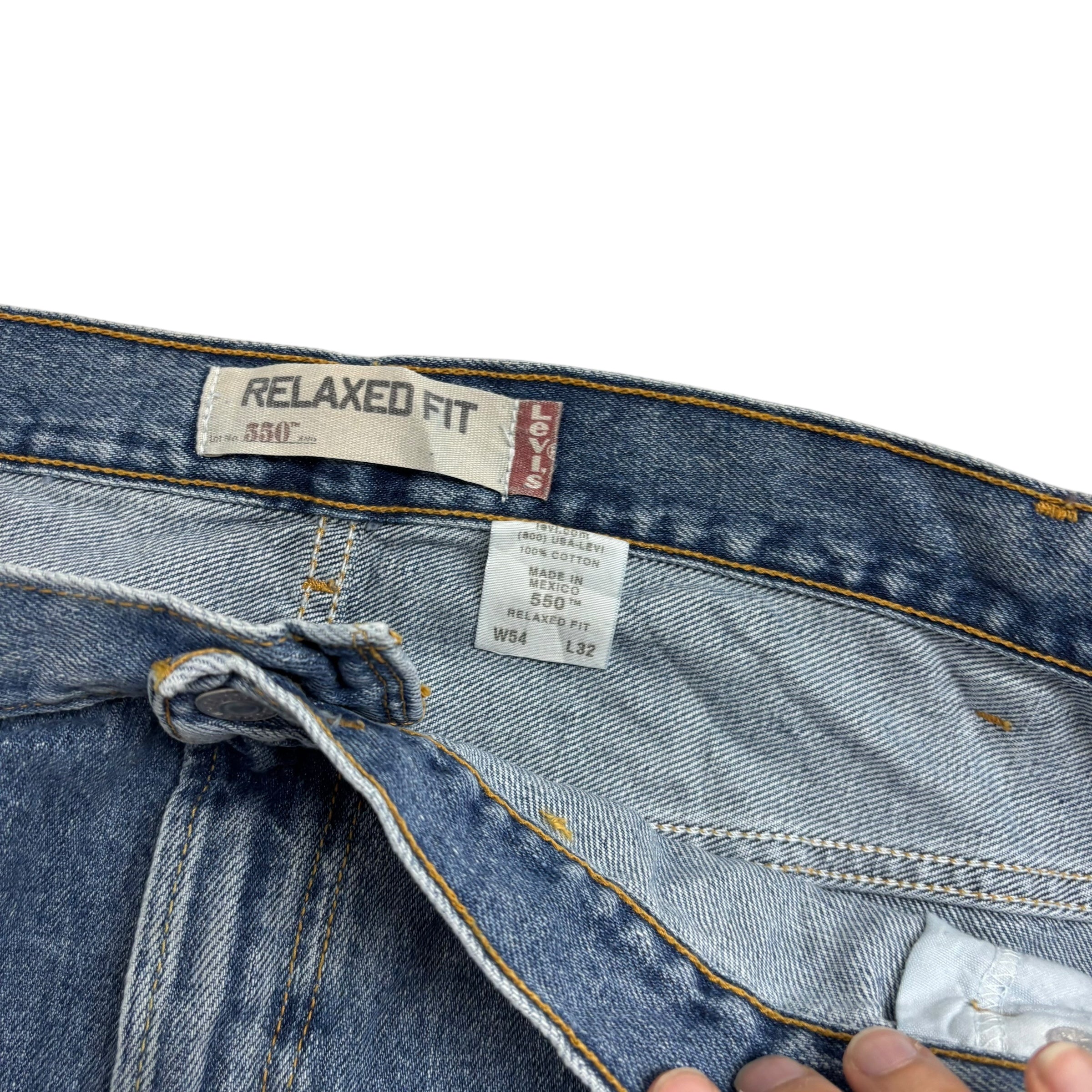 Levis 550 Jeans W54 L32 Mens Mid Blue Baggy Relaxed Straight Fit Vintage Denim