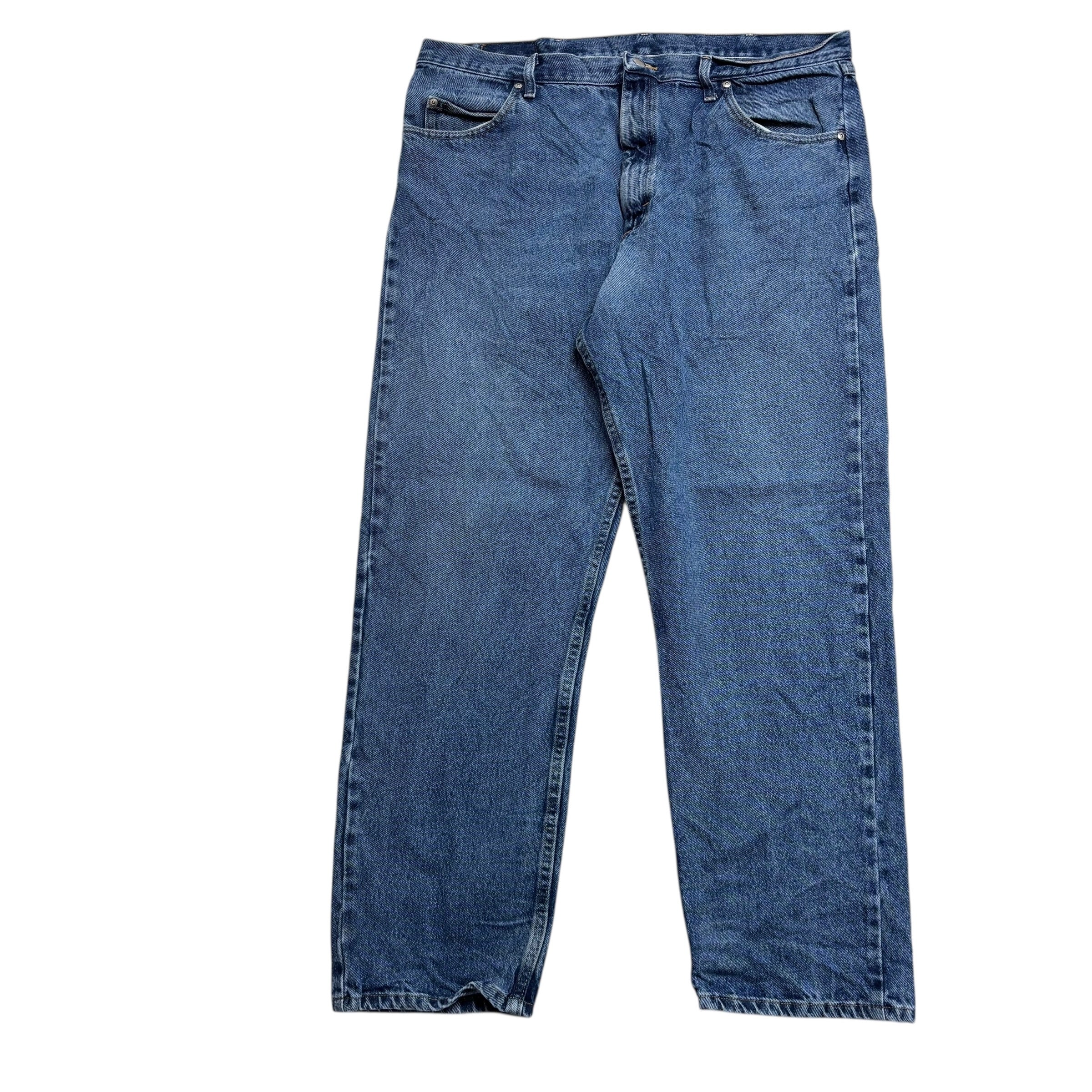 Wrangler Jeans W40 L32 Mens Mid Blue Relaxed Straight Fit Denim