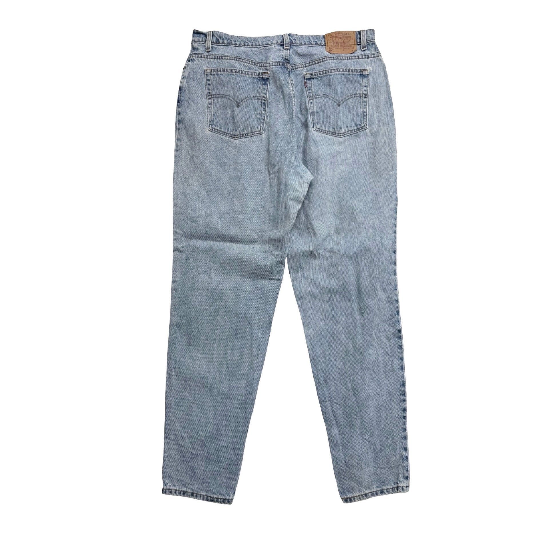 Levis 550 Jeans W38 L34 Womens Light Blue Relaxed Tapered Fit Denim