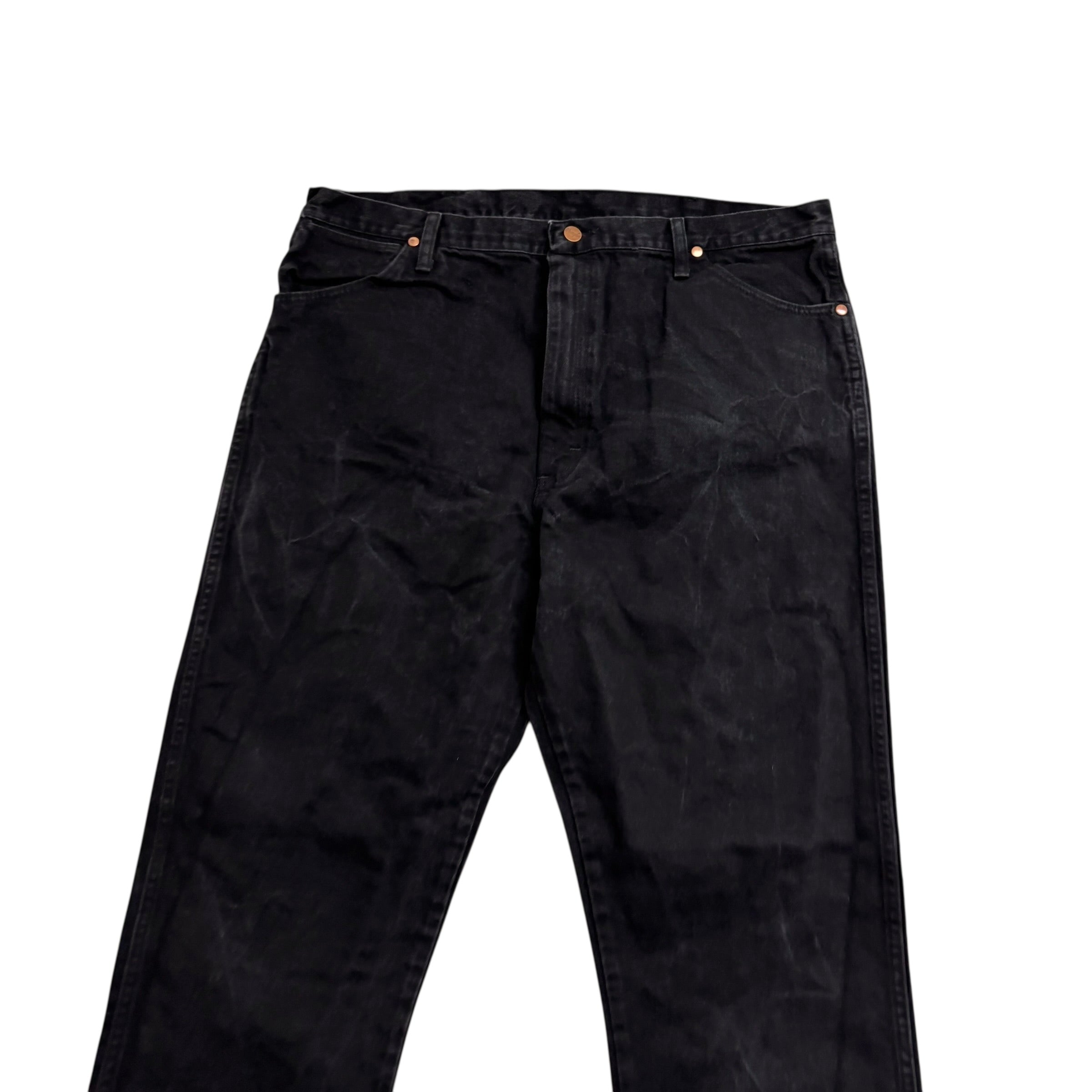 Wrangler Jeans Cowboy Cut W38 L36 Mens Black 13MWZ Original Fit Denim (E)