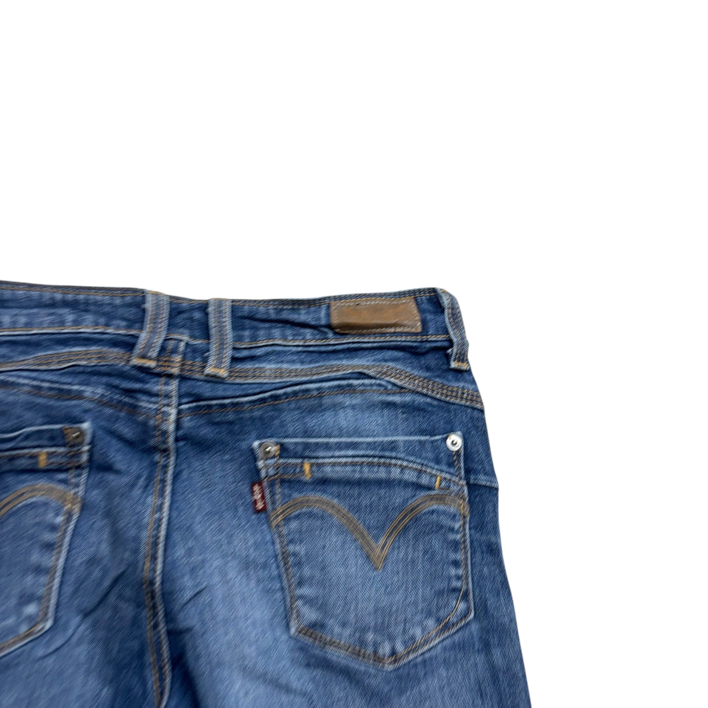 Levis Jeans W27 L32 Womens Skinny Fit Mid Blue Stretch Denim (E)