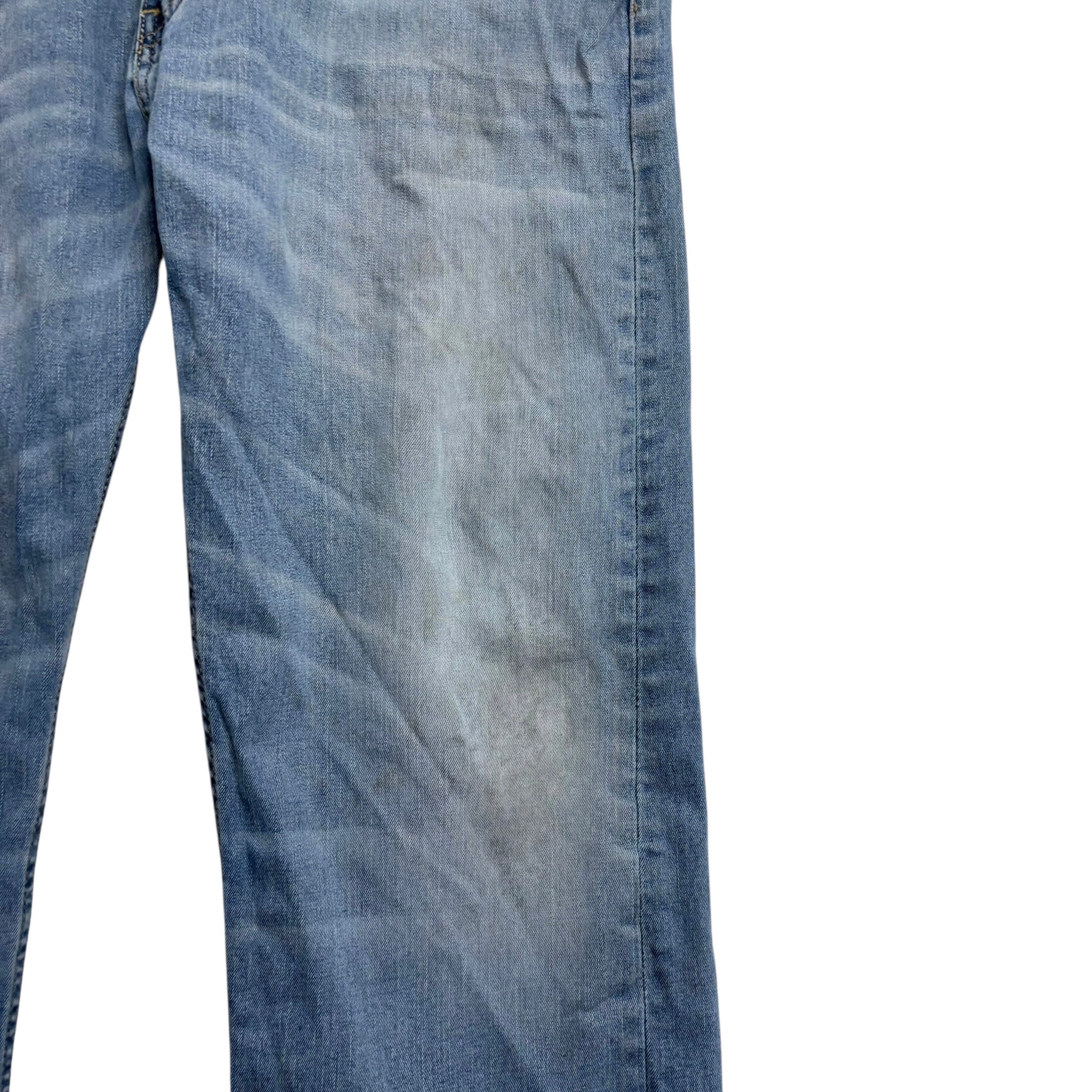 Levis 505 Jeans W38 L31 Mens Light Blue Regular Straight Fit Stretch Denim (F)