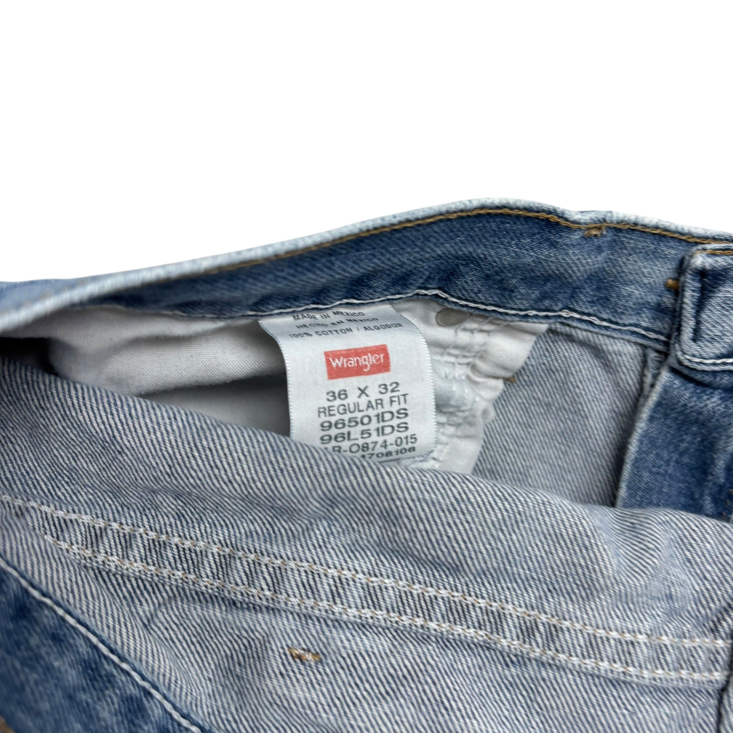 Wrangler Jeans W36 L32 Mens Light Blue Regular Straight Fit Denim (E)