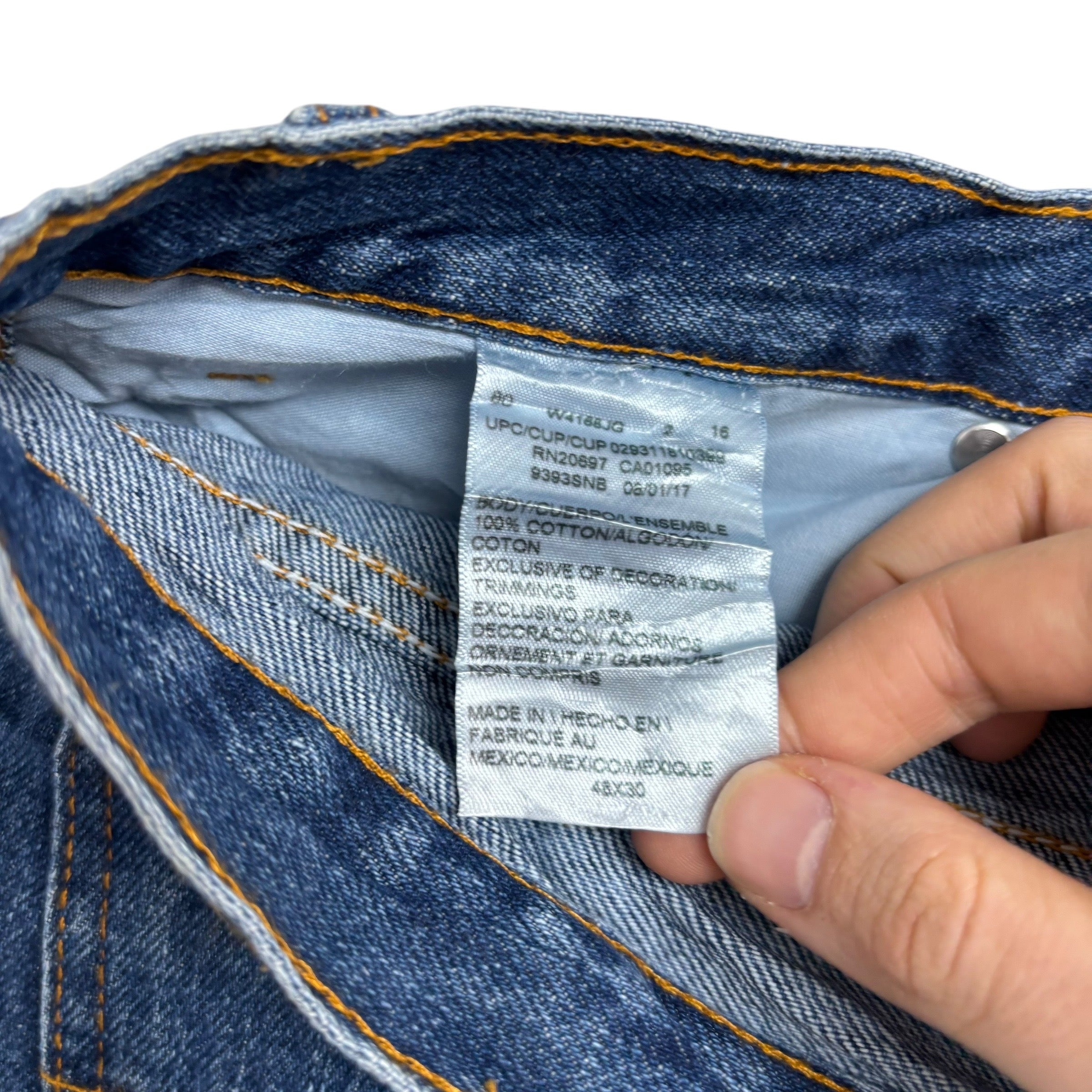 Dickies Jeans W48 L30 Mens Mid Blue Relaxed Straight Fit Denim (E)