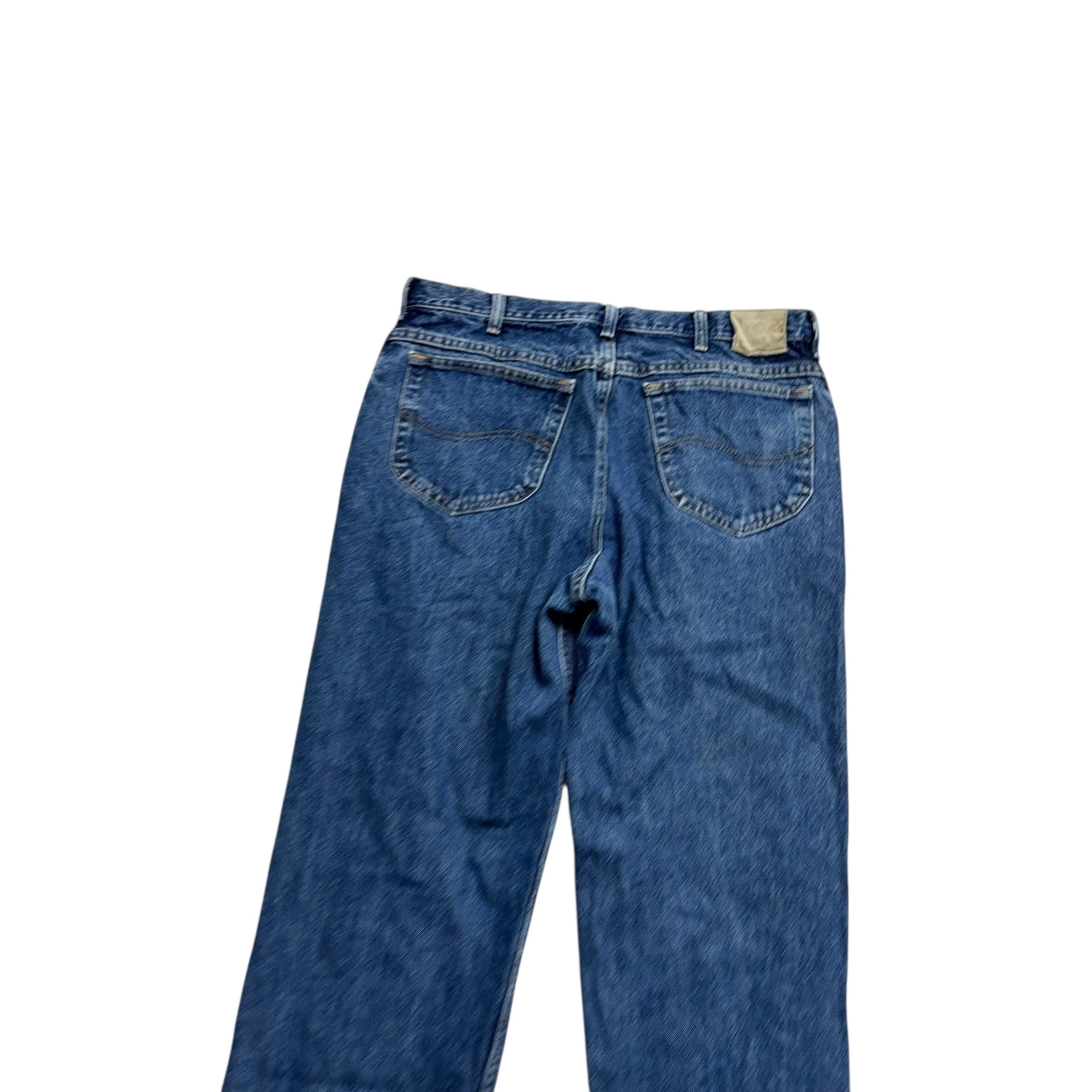Lee Jeans W34 L34 Mens Mid Blue Regular Straight Fit Vintage Denim (E)