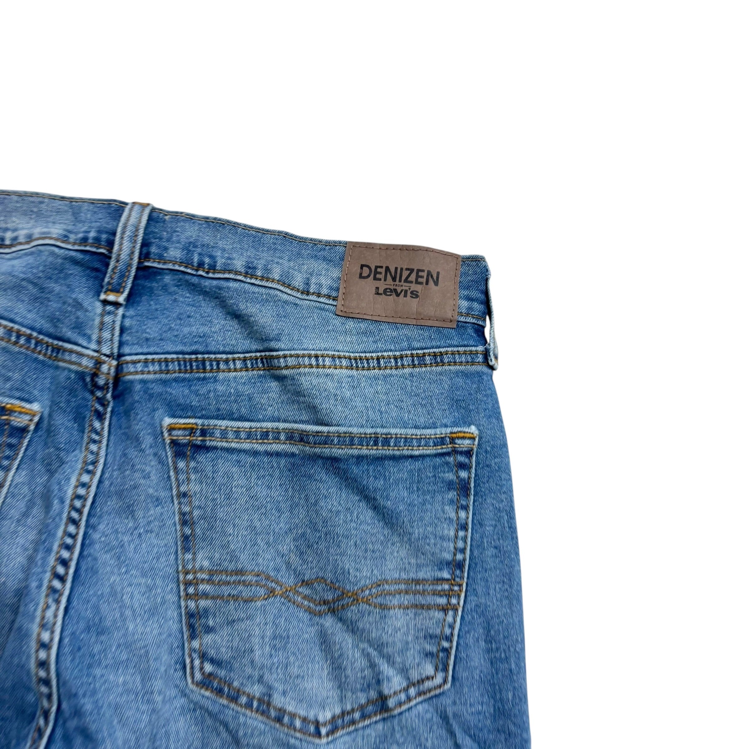 Levis Denizen Jeans W32 L32 Mens Mid Blue Slim Straight Fit Stretch (E)