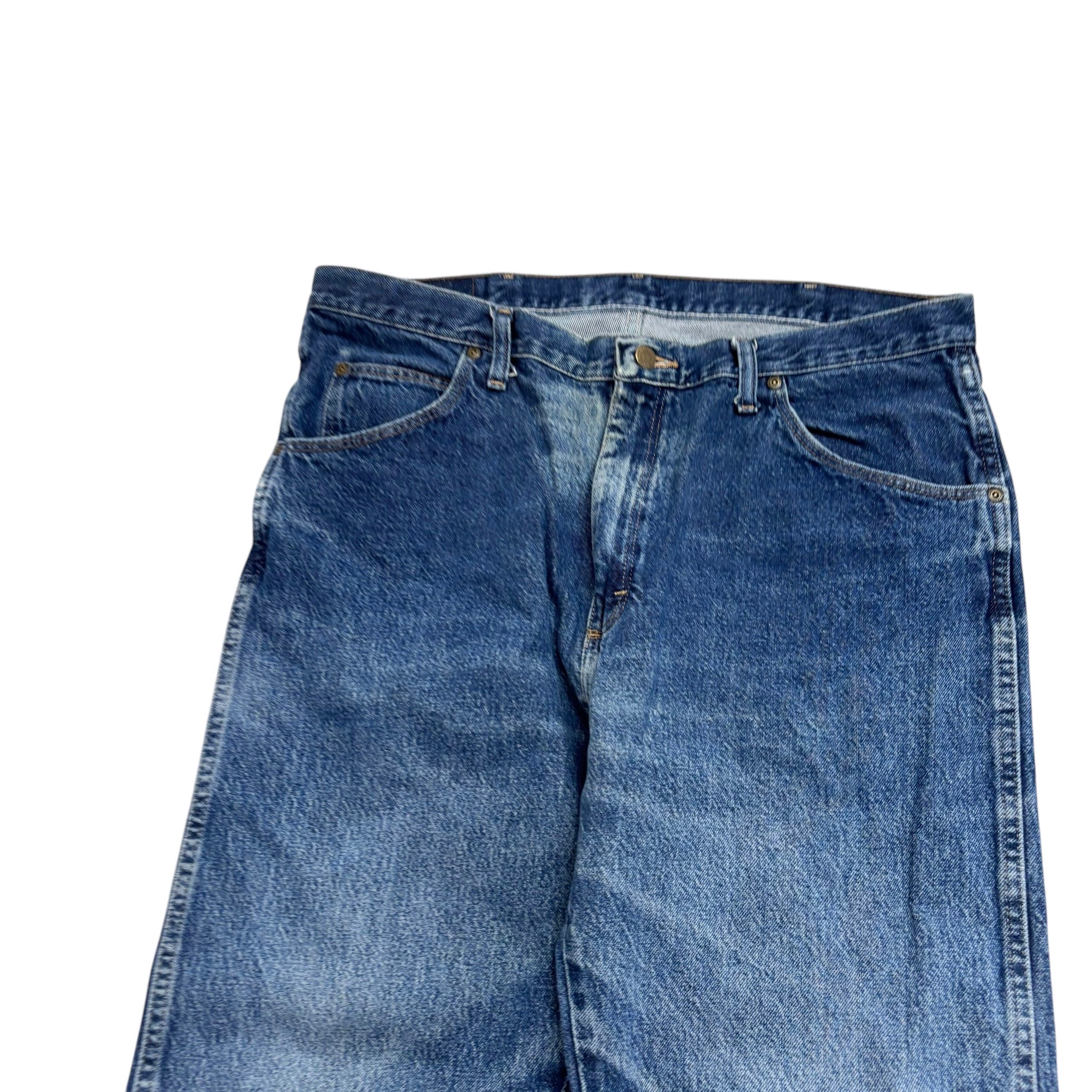 Wrangler Jeans W38 L32 Mens Mid Blue Regular Straight Fit Denim (F)