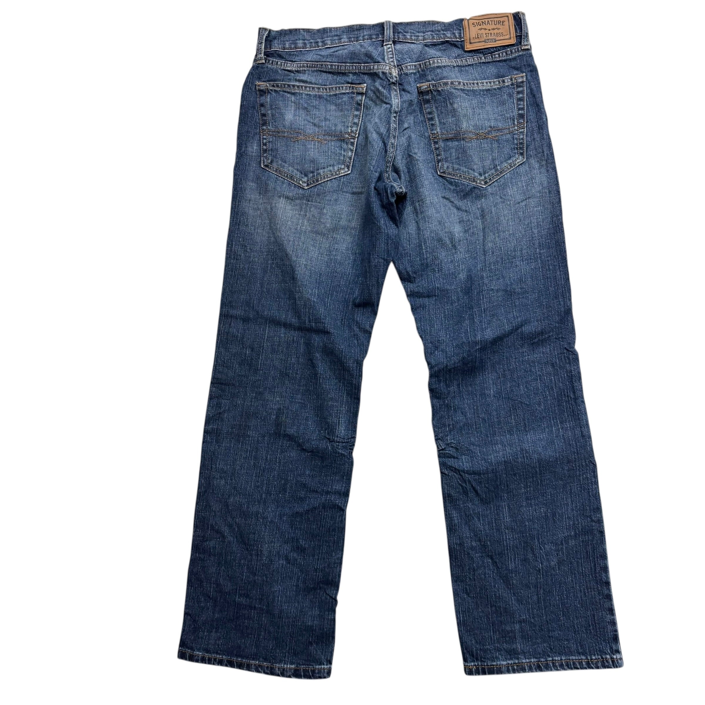 Levis Signature Jeans W32 L30 Mens Dark Blue Baggy Relaxed Fit Stretch (E)