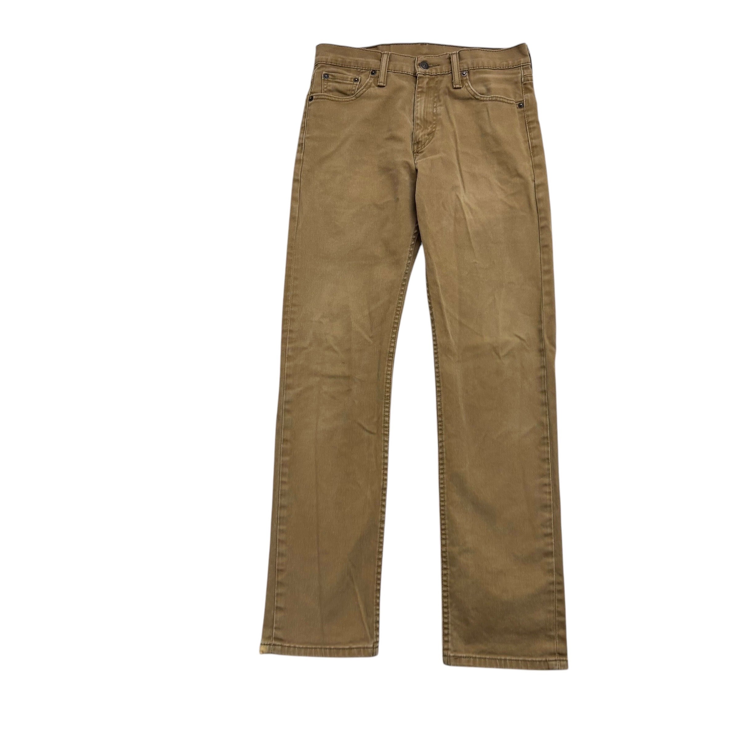 Levis 513 Jeans W29 L32 Mens Tan Slim Straight Fit Stretch Denim