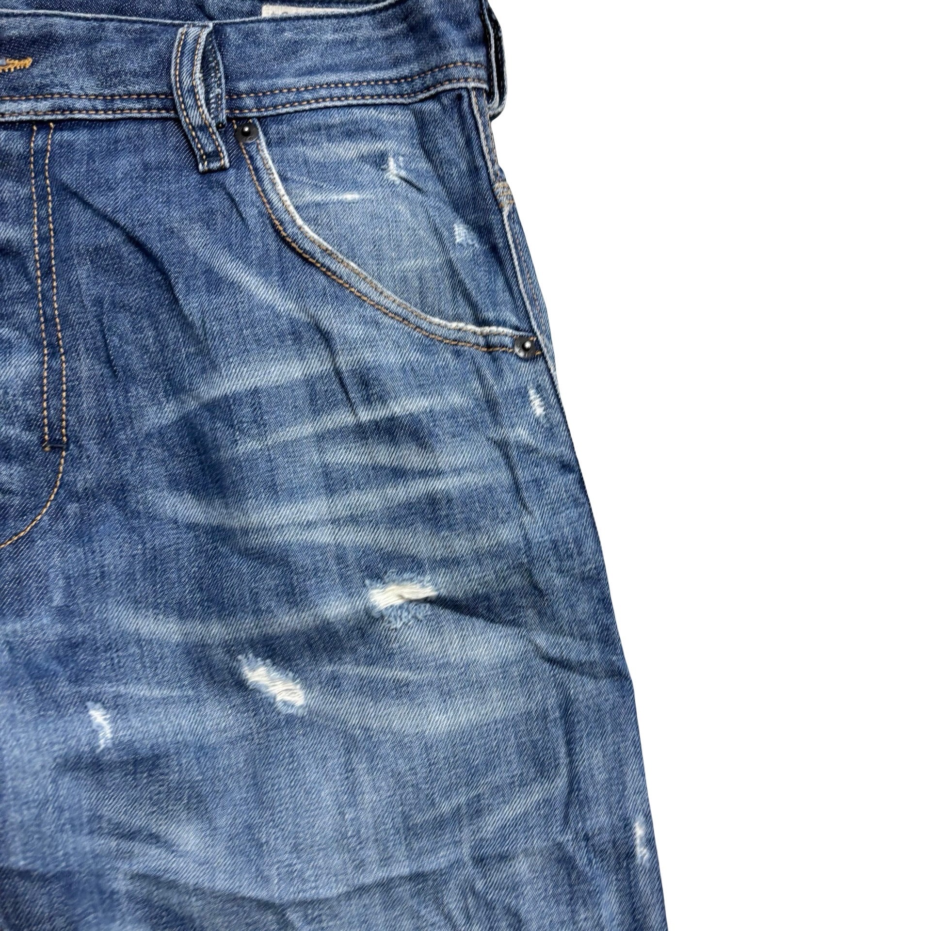 Diesel Krooley Jeans W30 L33 Mens Mid Blue Slim Carrot Fit Distressed (E)