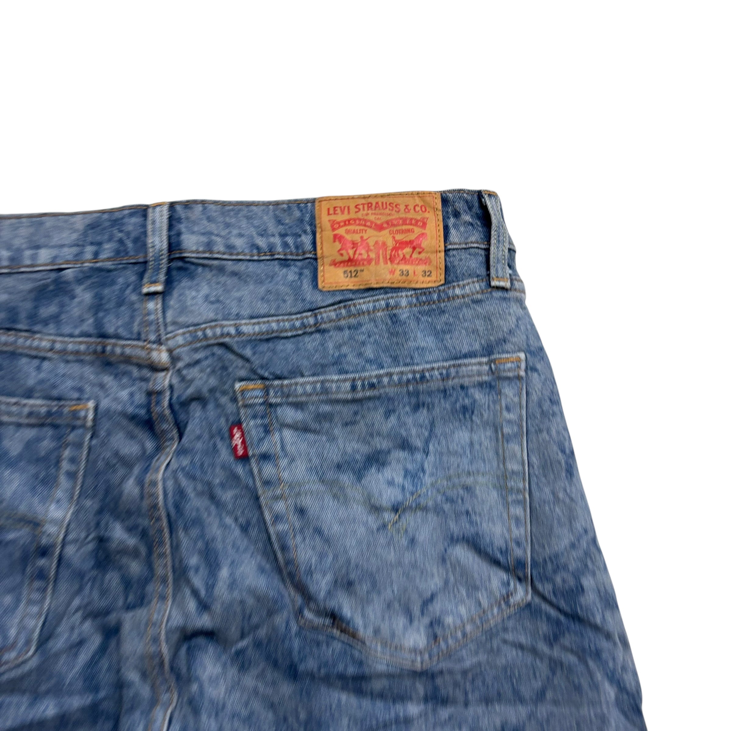 Levis 512 Jeans W30 L32 Mens Mid Blue Slim Tapered Fit Stretch Denim (E)