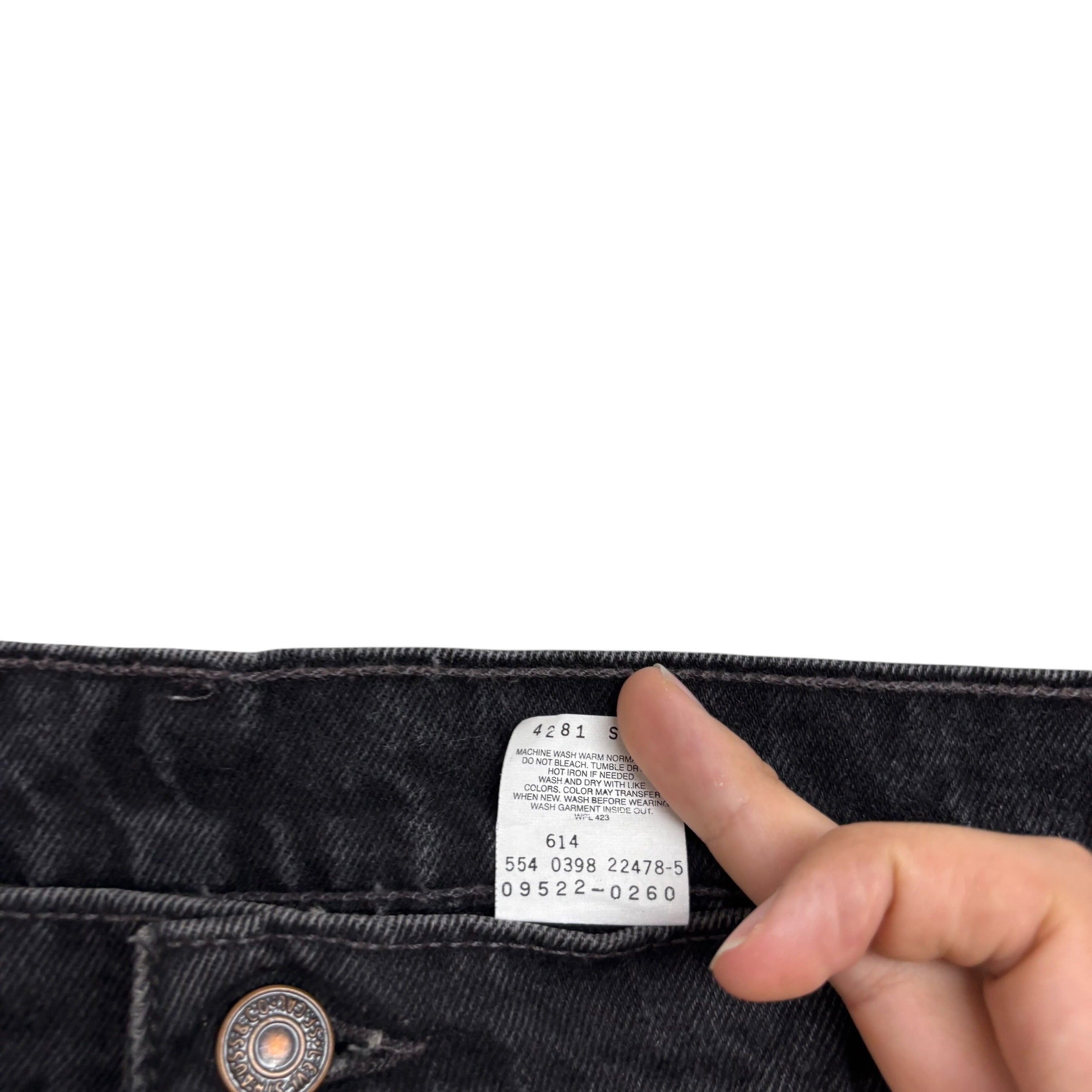 Levis 550 Jeans W40 L30 Womens Black Relaxed Taper USA Made Vintage (E)