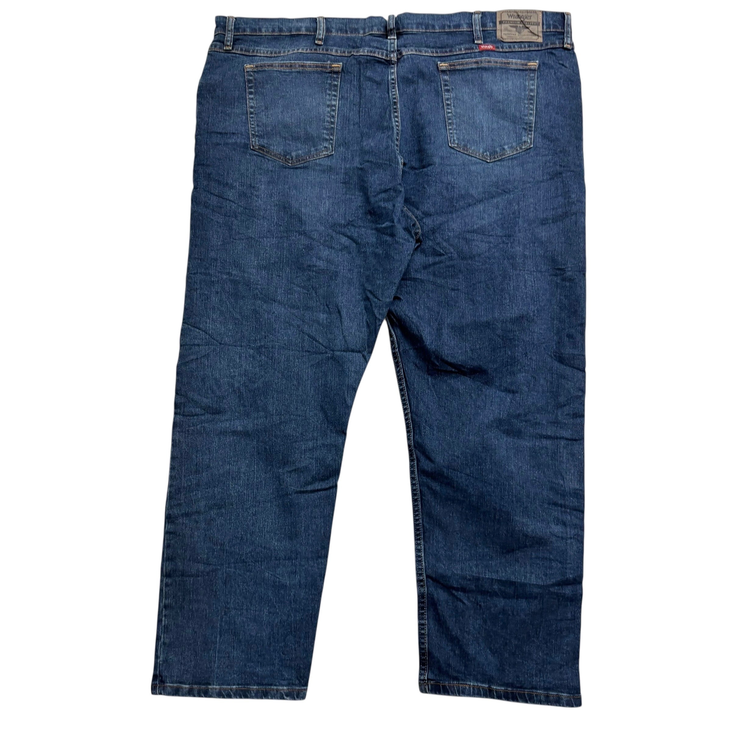 Wrangler Jeans W46 L30 Mens Dark Blue Relaxed Straight Fit Stretch Denim (E)