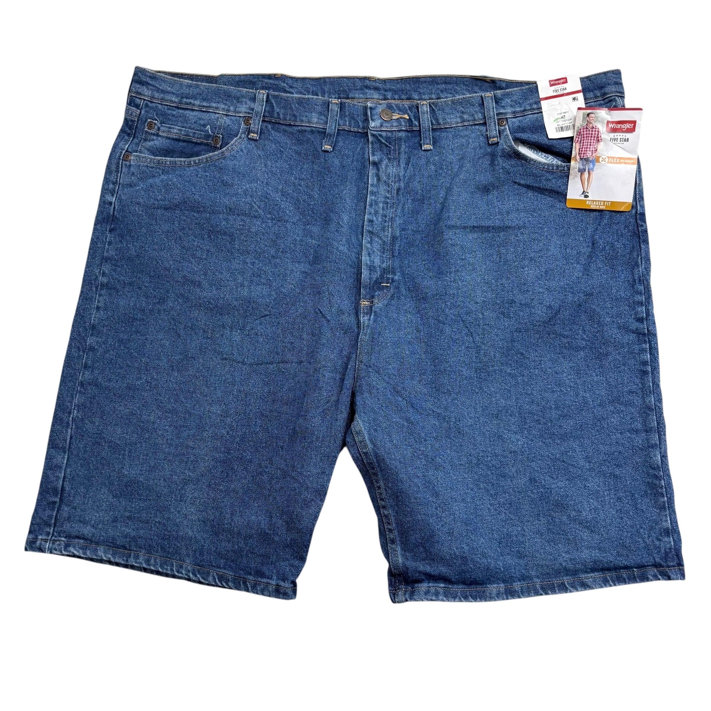 Wrangler Baggy Jorts W48 Mens Denim Shorts Mid Blue Relaxed Fit Stretch (E)