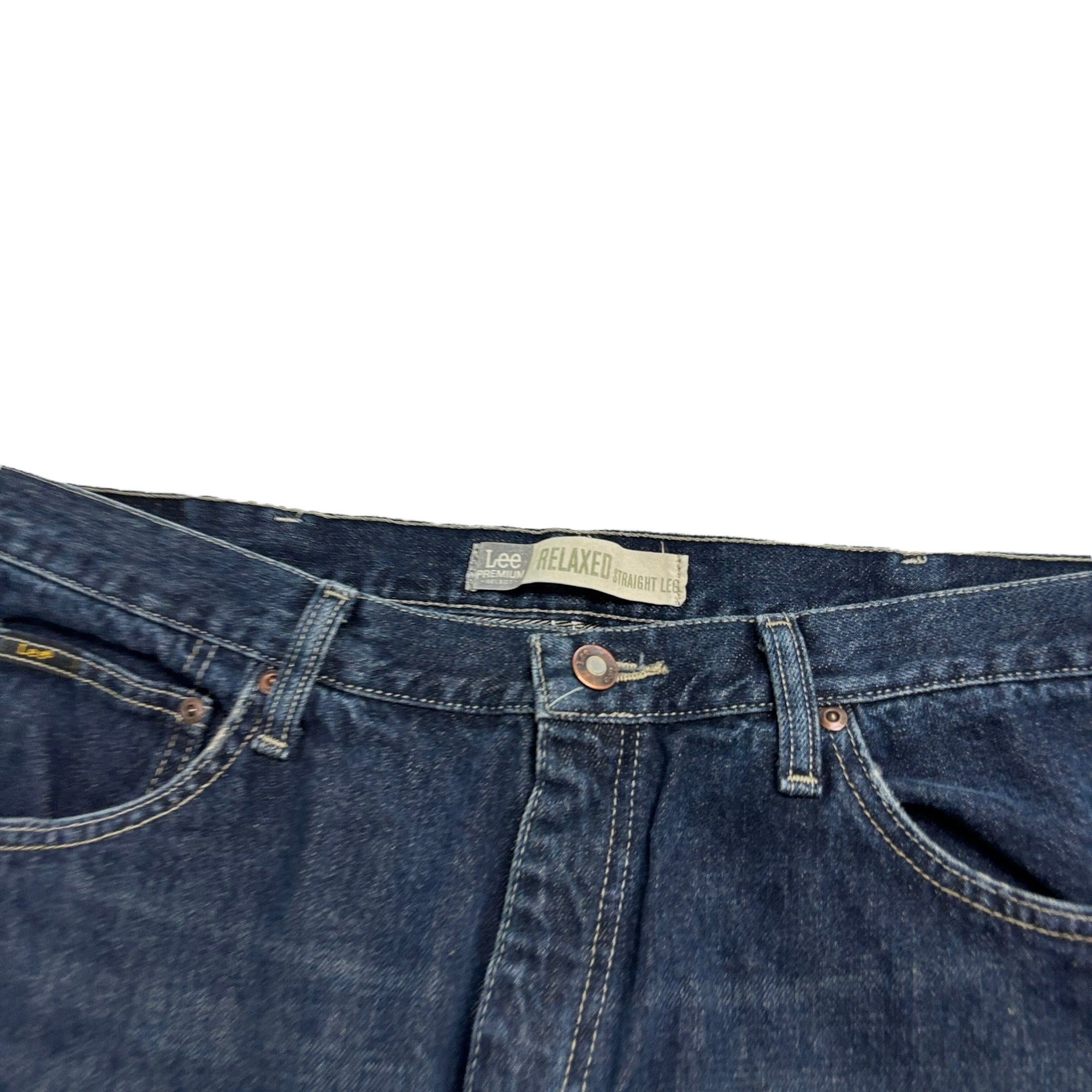 Lee Jeans W40 L32 Mens Dark Blue Baggy Relaxed Straight Fit Vintage Denim