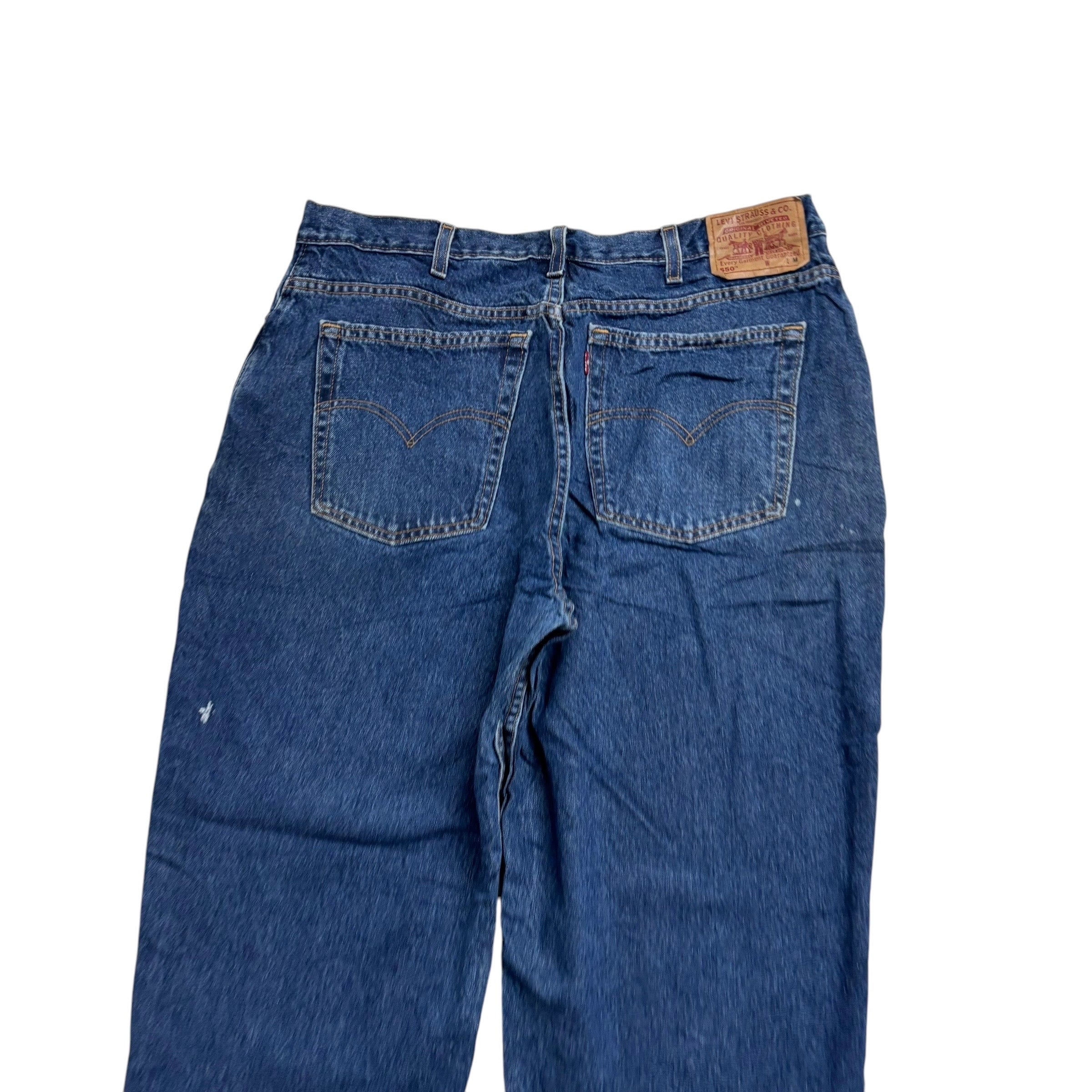 Levis 550 Jeans W36 L32 Womens Mid Blue Relaxed Taper Made In USA Vintage Denim