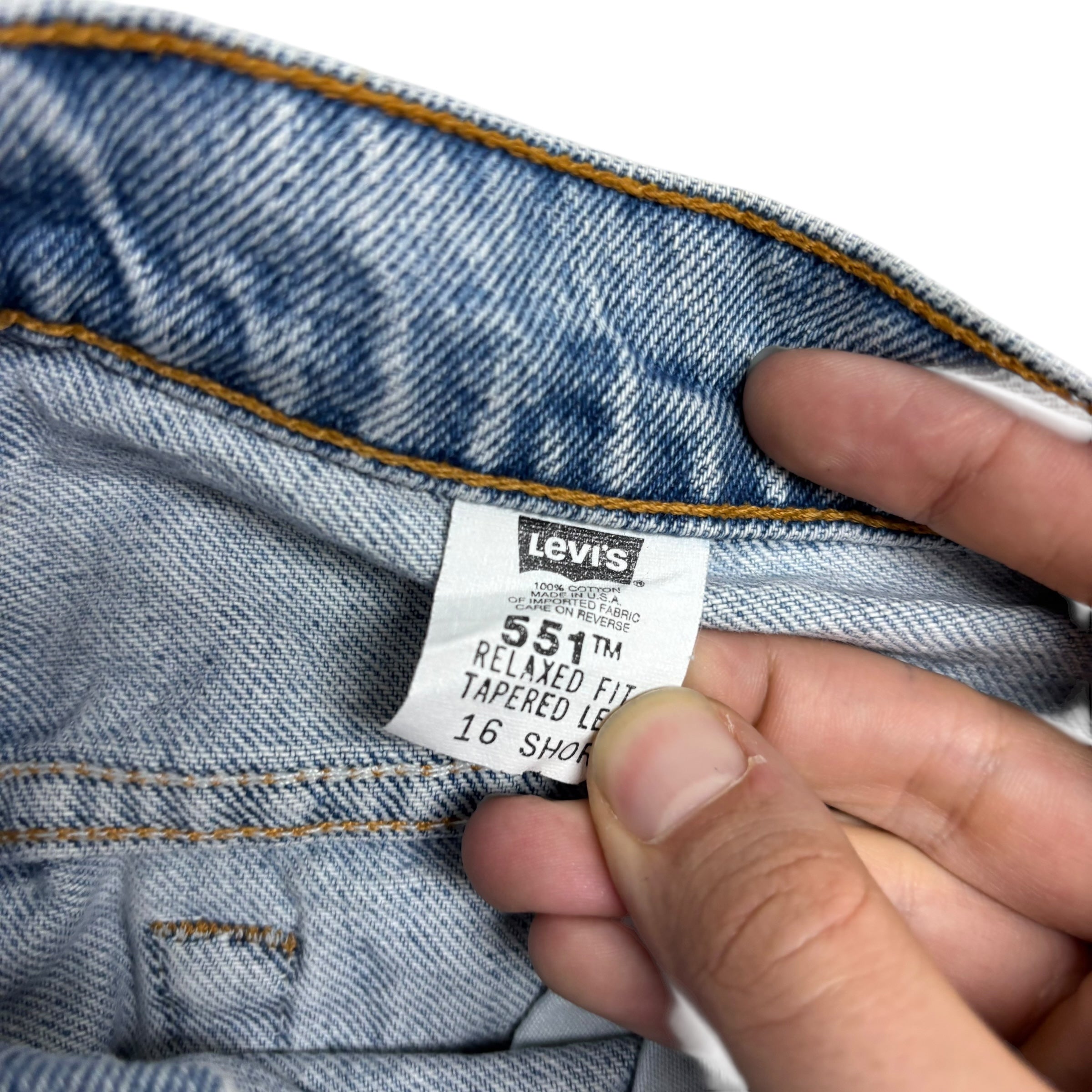 Levis 551 Jeans W34 L29 Womens Light Blue Relaxed Taper Fit USA Made Vintage