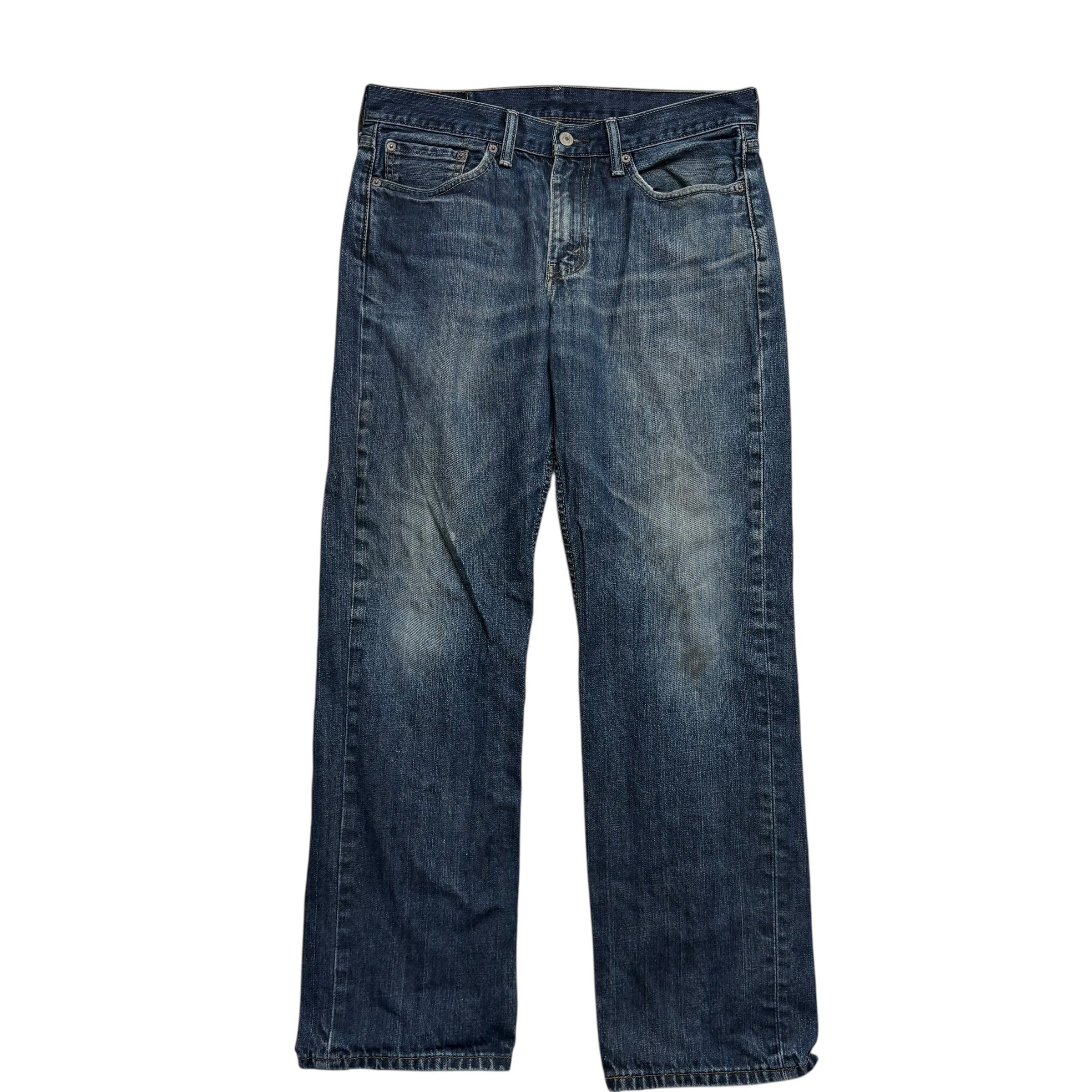 Levis 514 Jeans W32 L30 Mens Dark Blue Regular Straight Fit Denim (F)