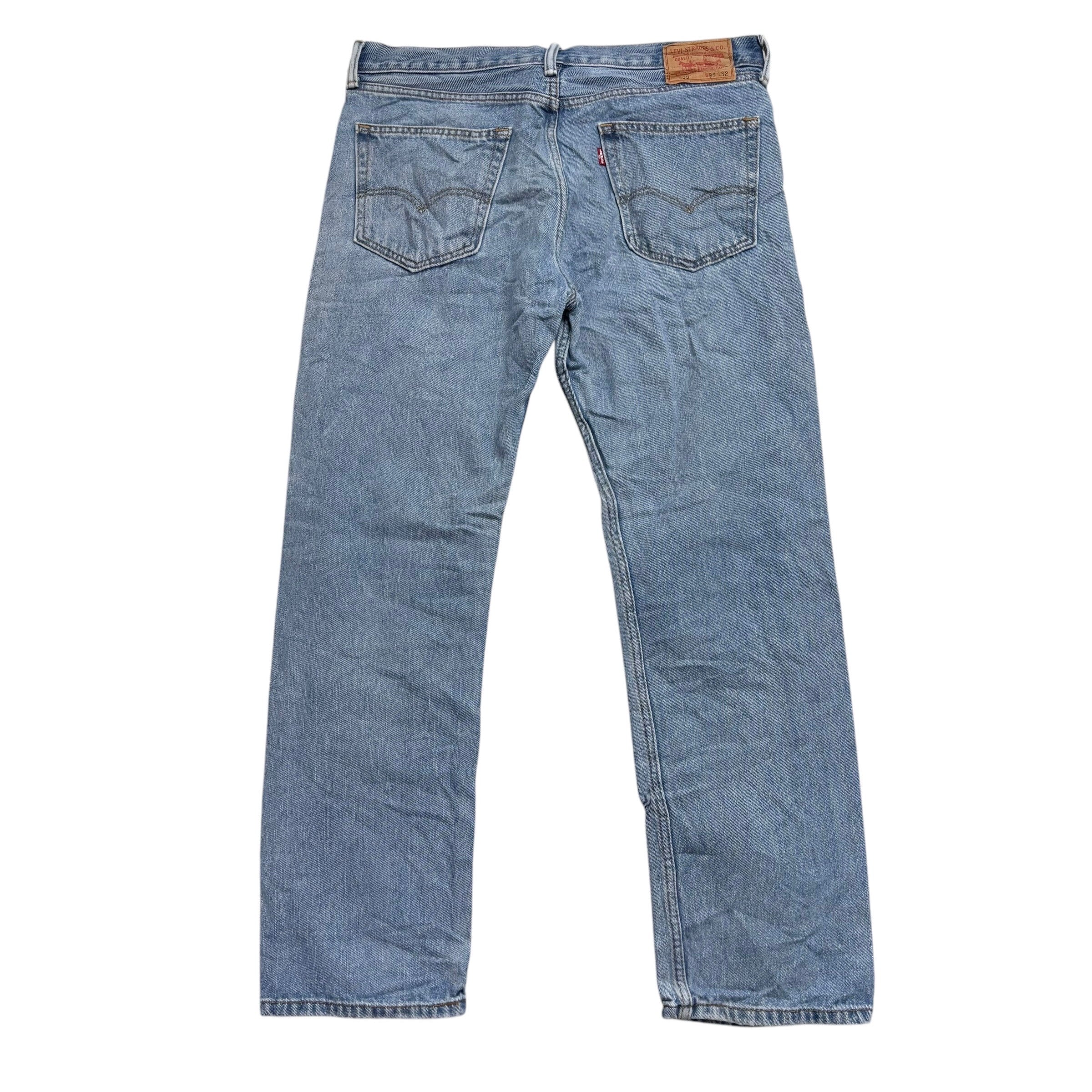 Levis 505 Jeans W36 L32 Mens Light Blue Regular Straight Fit Vintage Denim