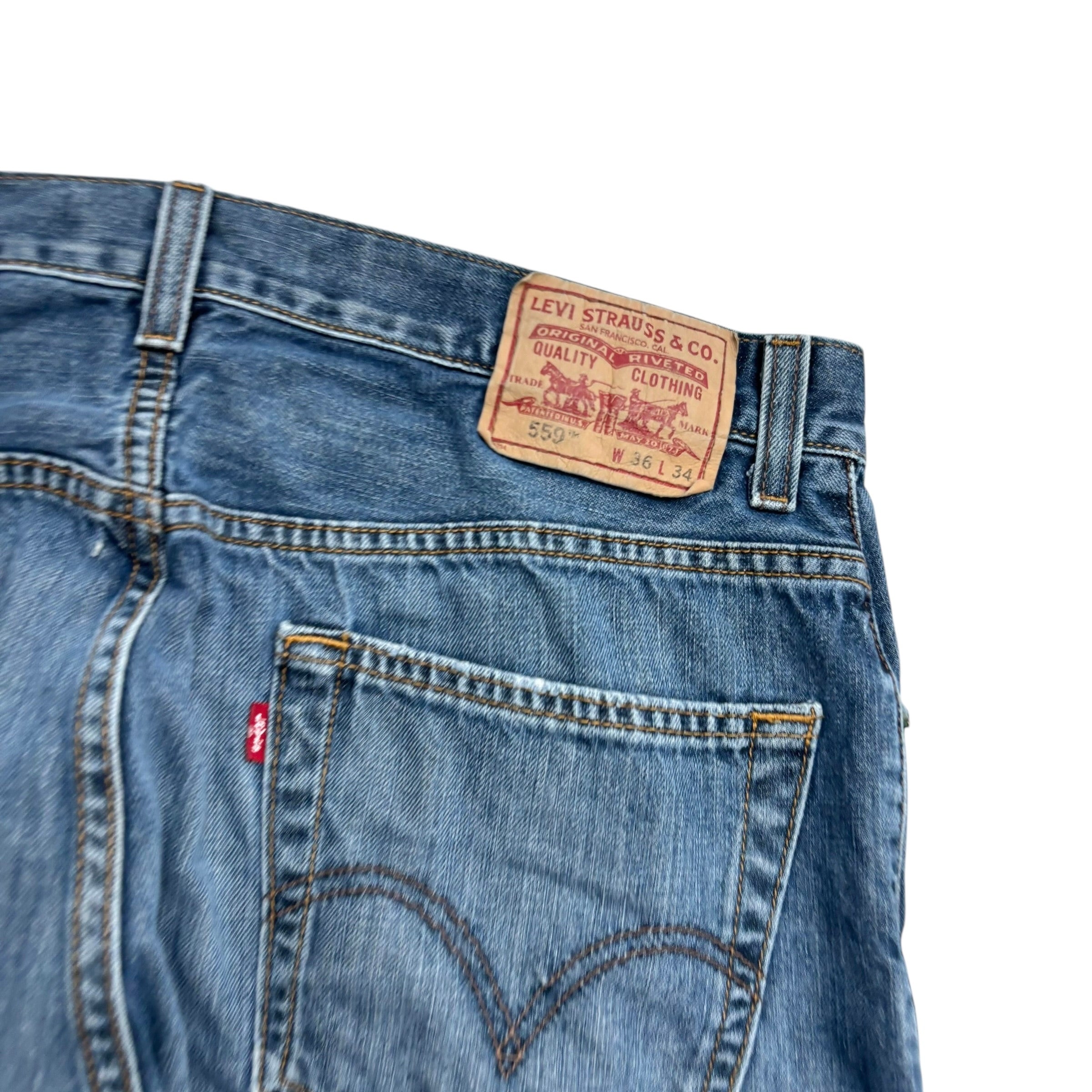 Levis 559 Jeans W36 L33 Mens Dark Blue Baggy Relaxed Straight Fit Vintage