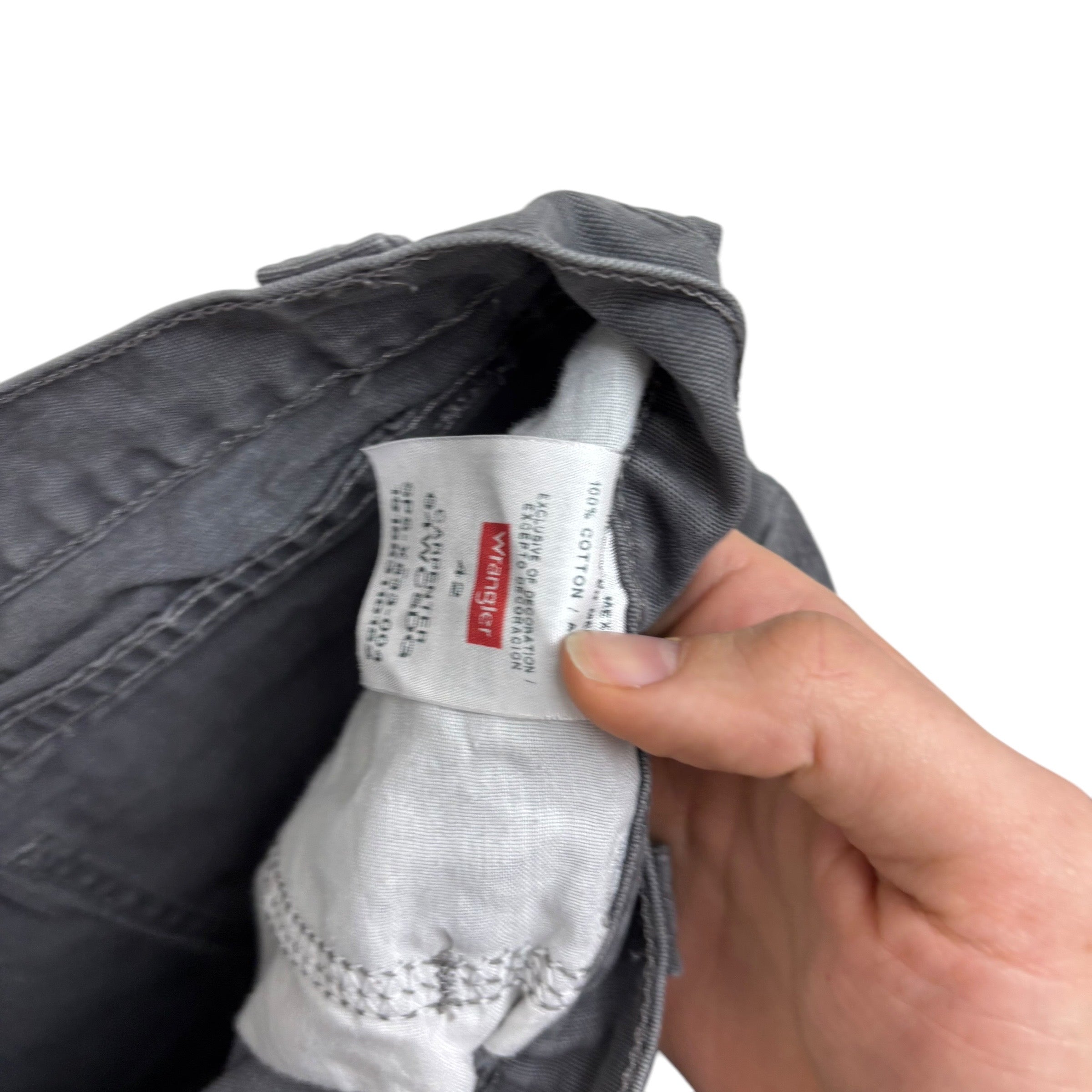 Wrangler Baggy Jorts W42 Mens Grey Denim Shorts Relaxed Fit Carpenter (E)