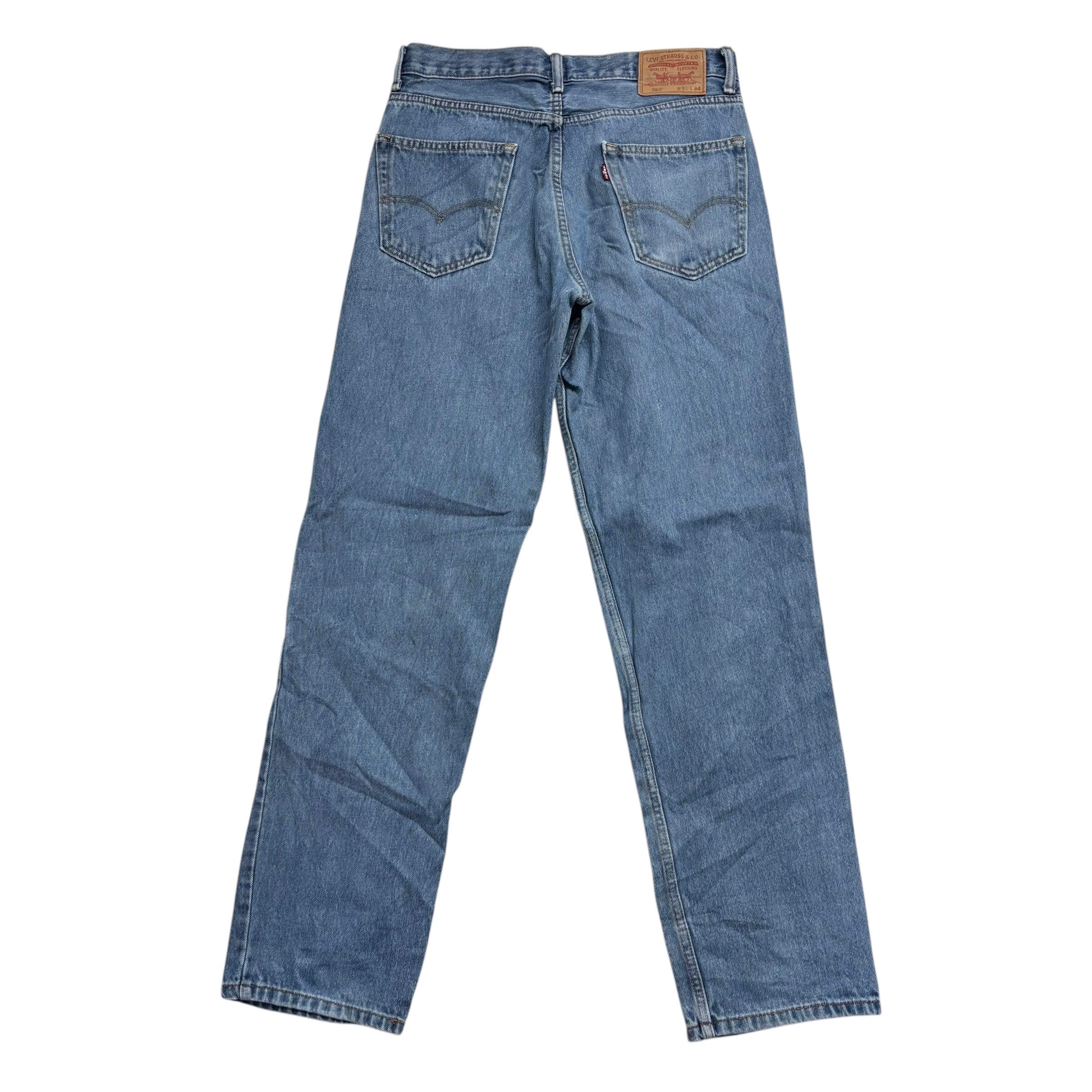 Levis 550 Jeans W33 L34 Mens Mid Blue Baggy Relaxed Straight Vintage Denim (E)