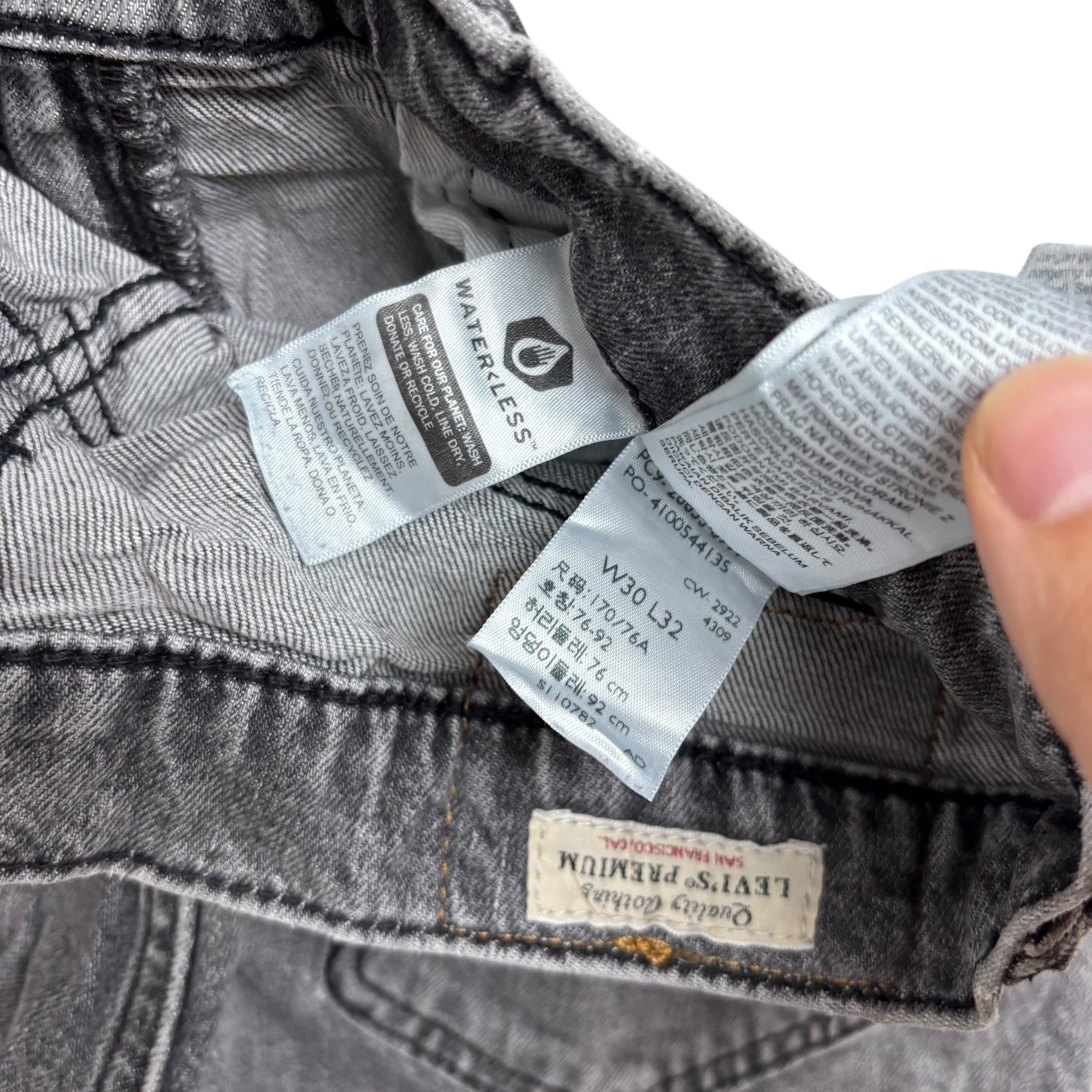 Levis 512 Jeans W30 L32 Mens Grey Slim Tapered Fit Stretch Premium Denim (E)