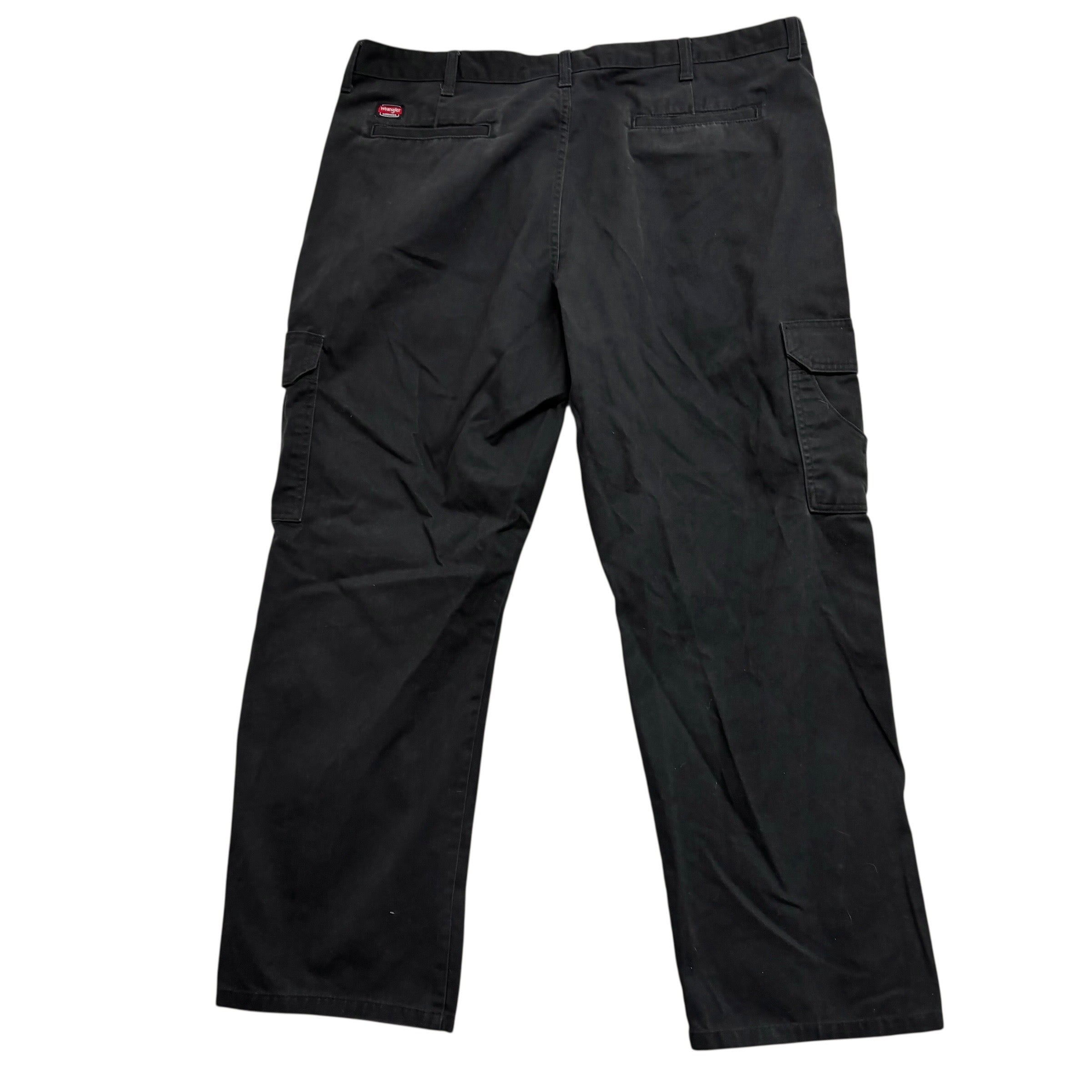 Wrangler Cargo Pants W40 L30 Mens Black Relaxed Straight Fit Trousers
