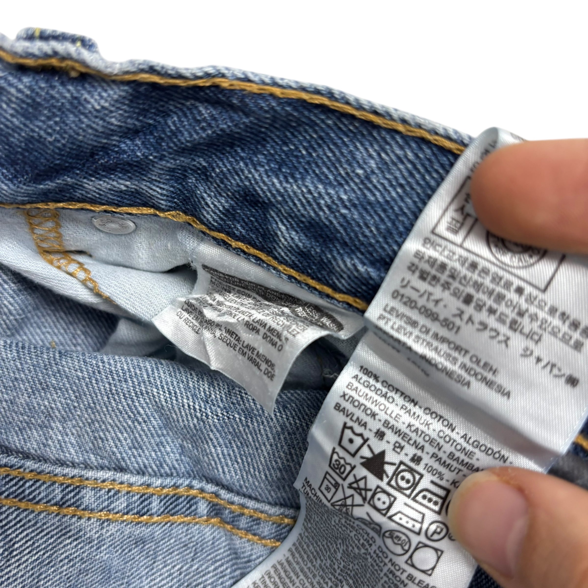 Levis 550 Jeans W34 L30 Mens Mid Blue Baggy Relaxed Straight Fit Denim (E)