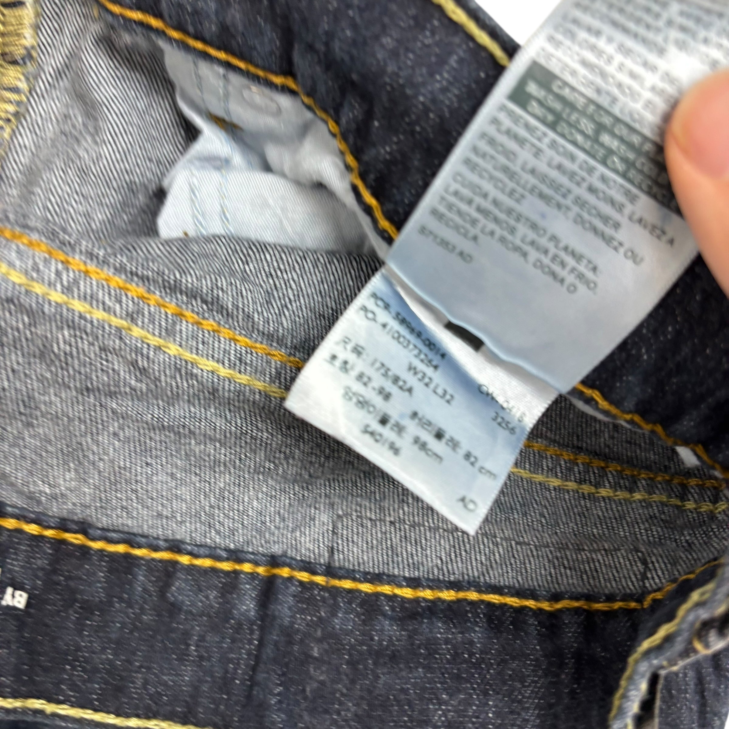 Levis Signature Jeans W32 L32 Mens Dark Blue Regular Tapered Fit Stretch (E)