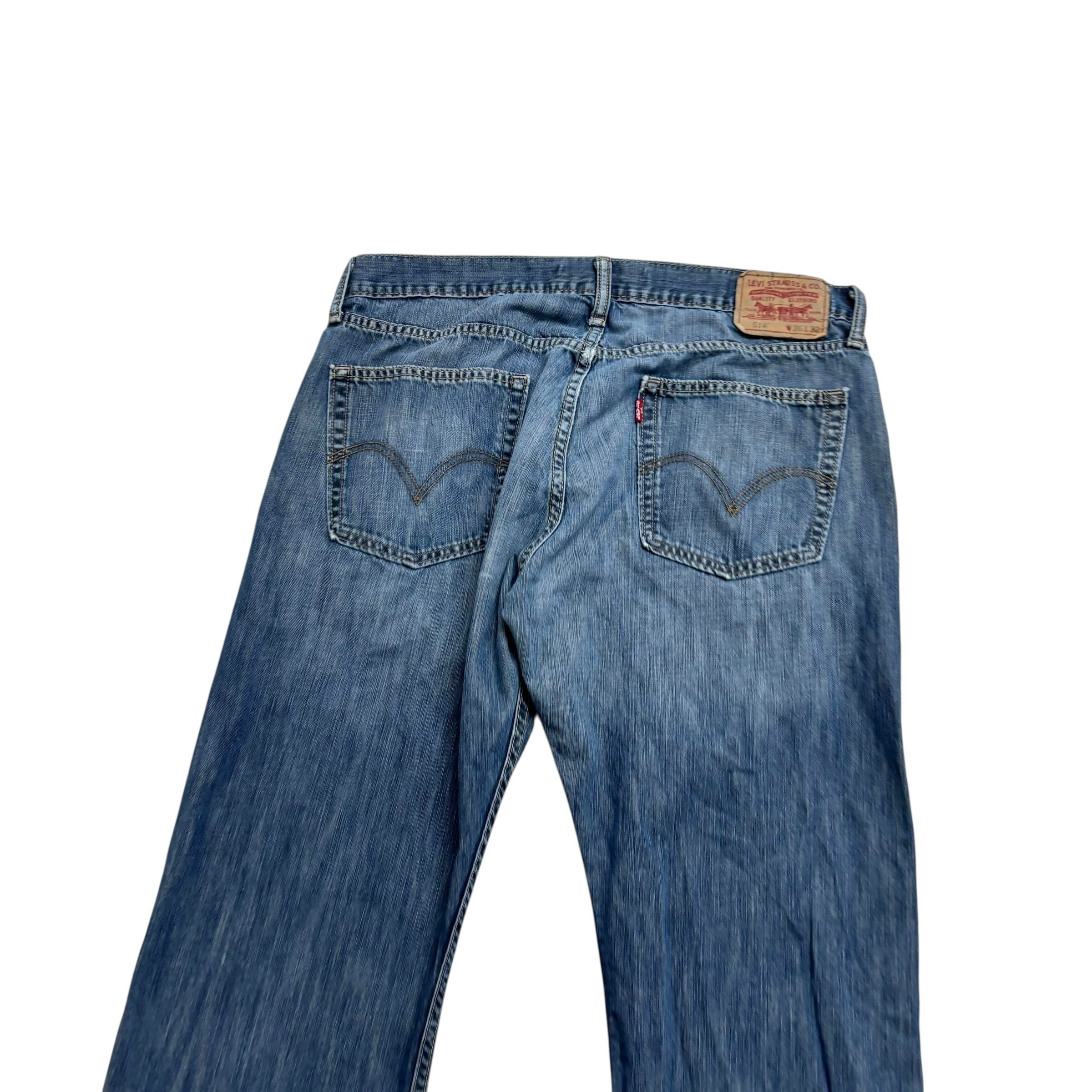 Levis 514 Jeans W36 L32 Mens Dark Blue Regular Straight Fit Vintage Denim