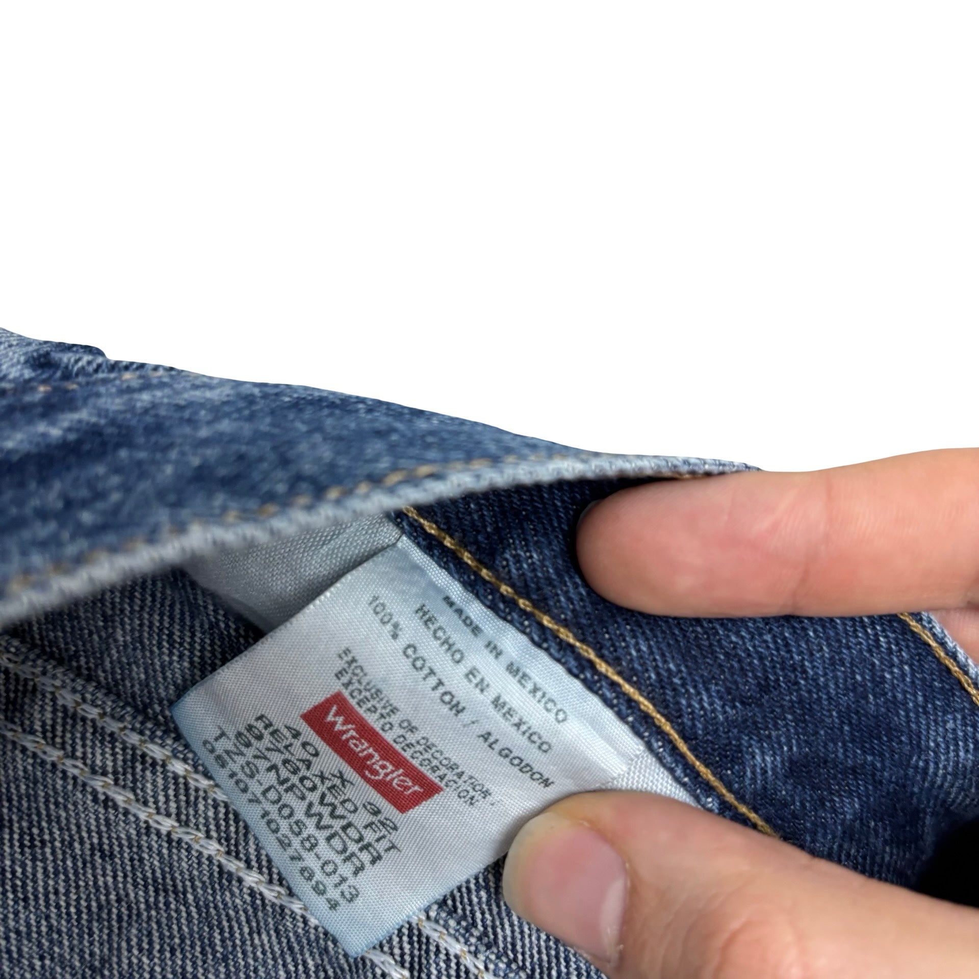 Wrangler Jeans W40 L32 Mens Mid Blue Relaxed Straight Fit Denim (E)